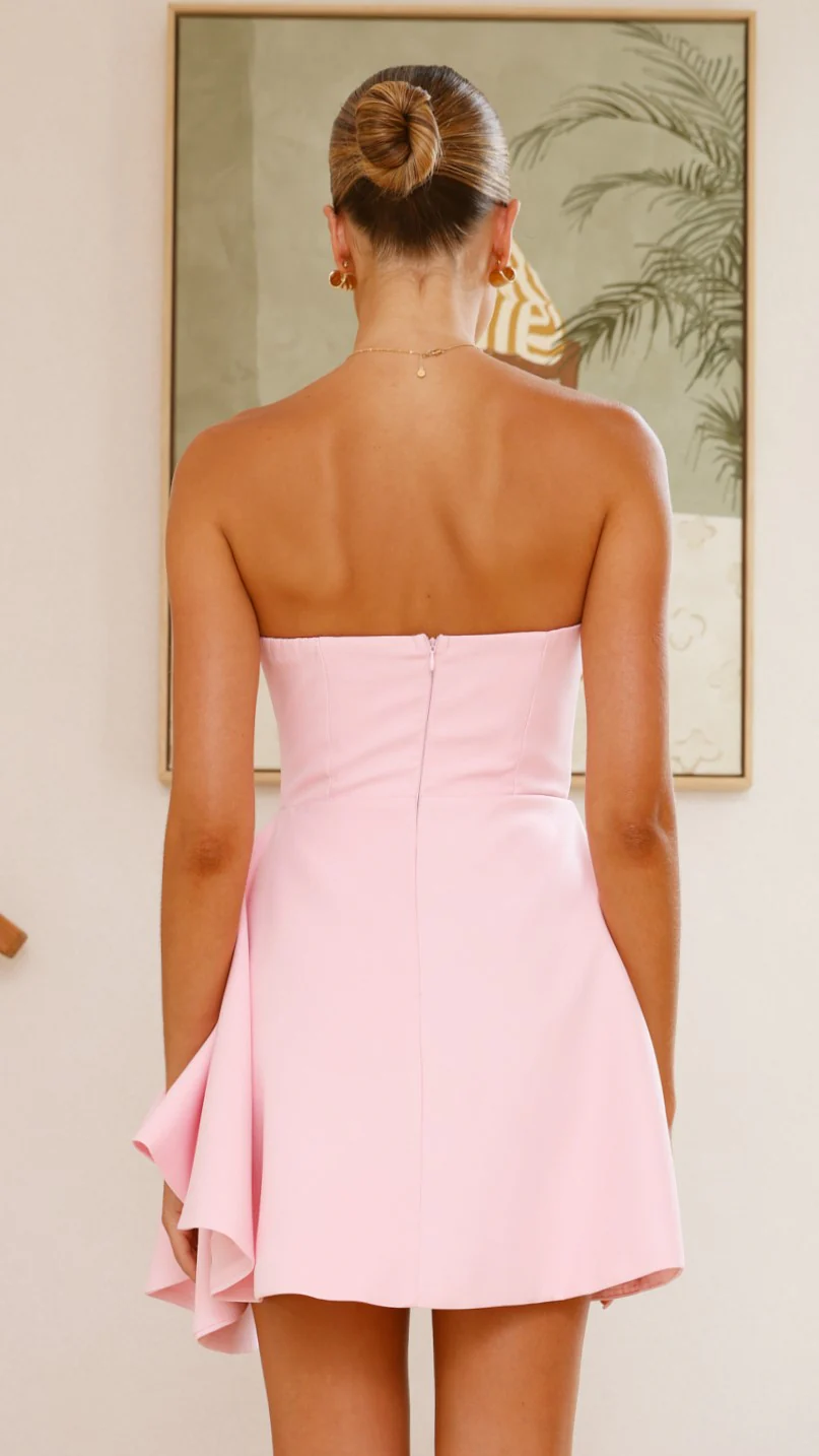 Hanae Mini Dress - Pink - necksoother
