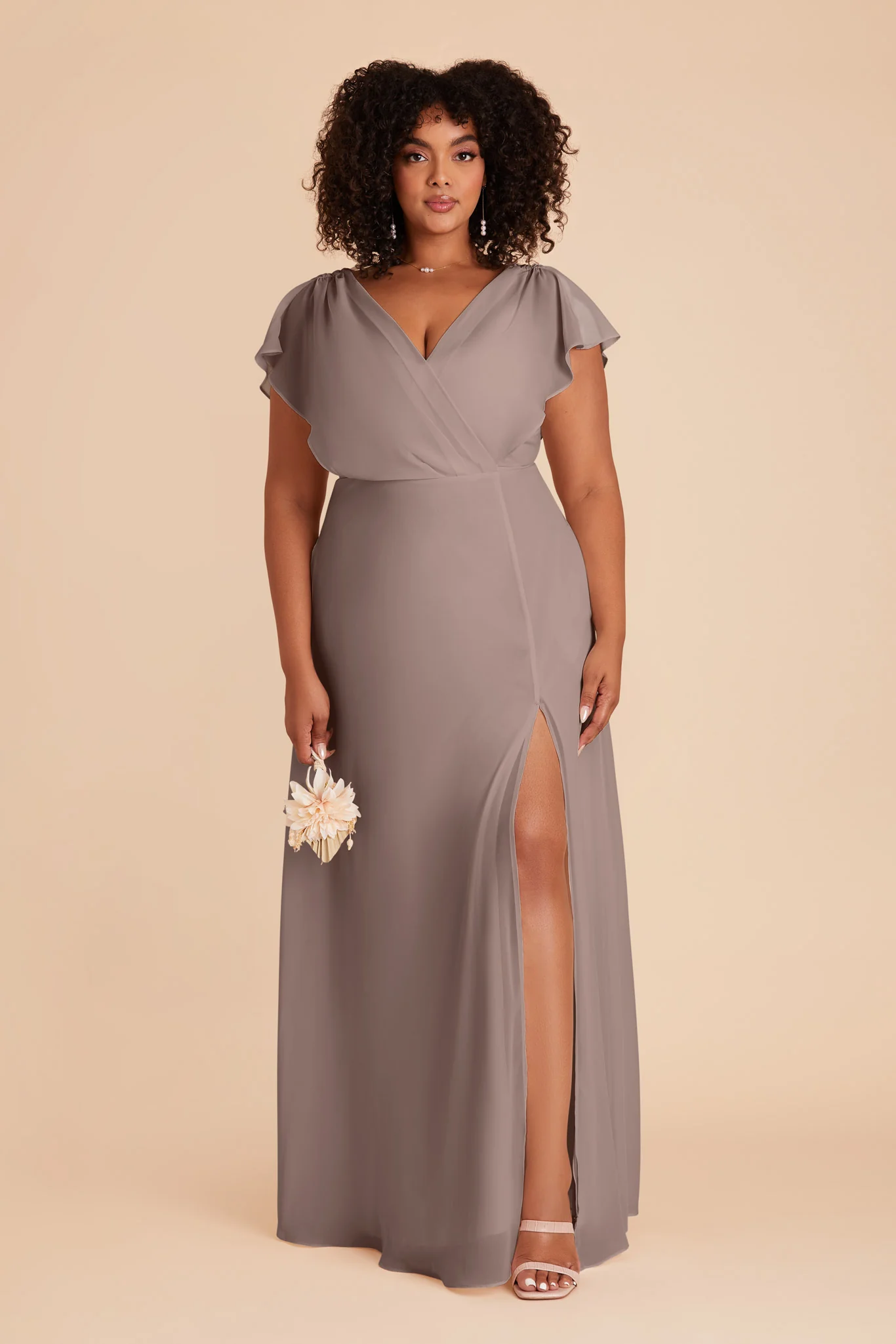 Violet Chiffon Dress - Toffee - necksoother