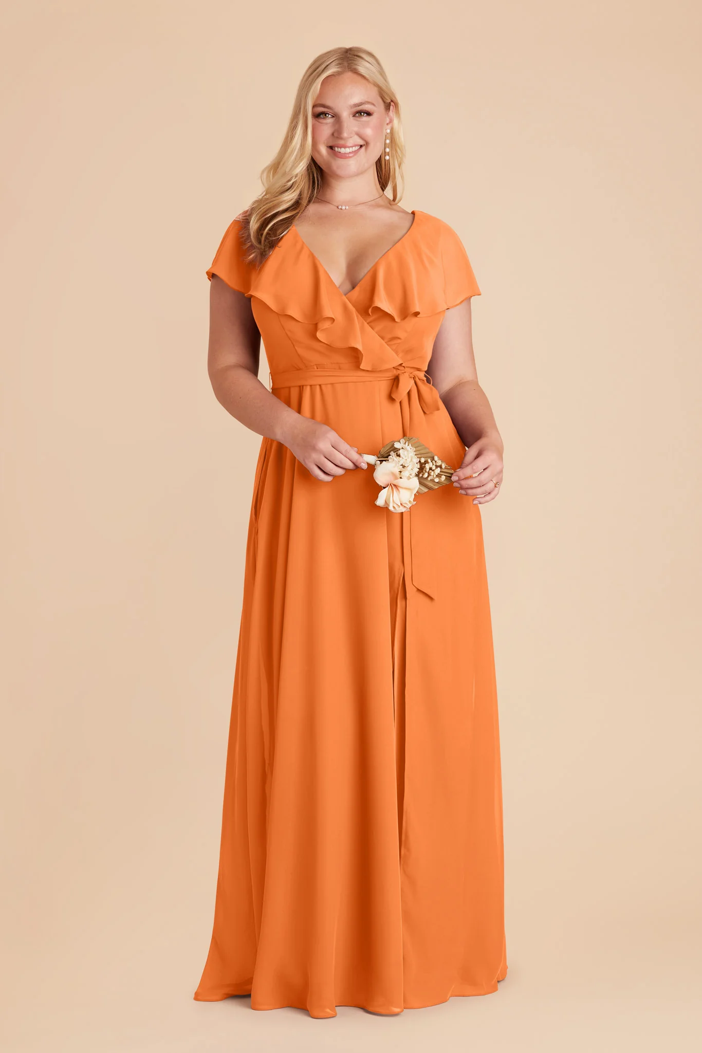Jackson Chiffon Dress - Apricot - necksoother