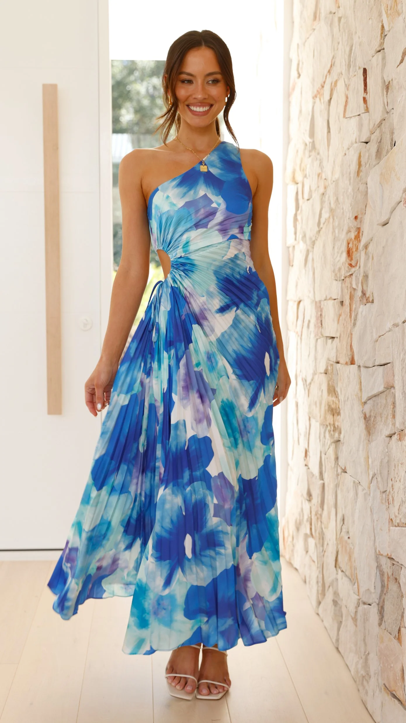 Laken Maxi Dress - Blue Floral - necksoother