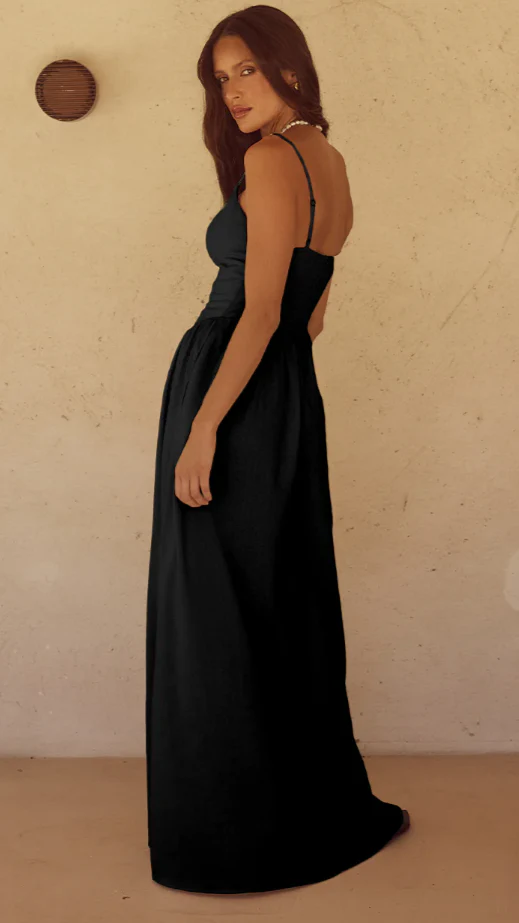 Zephy Maxi Dress - Black - necksoother