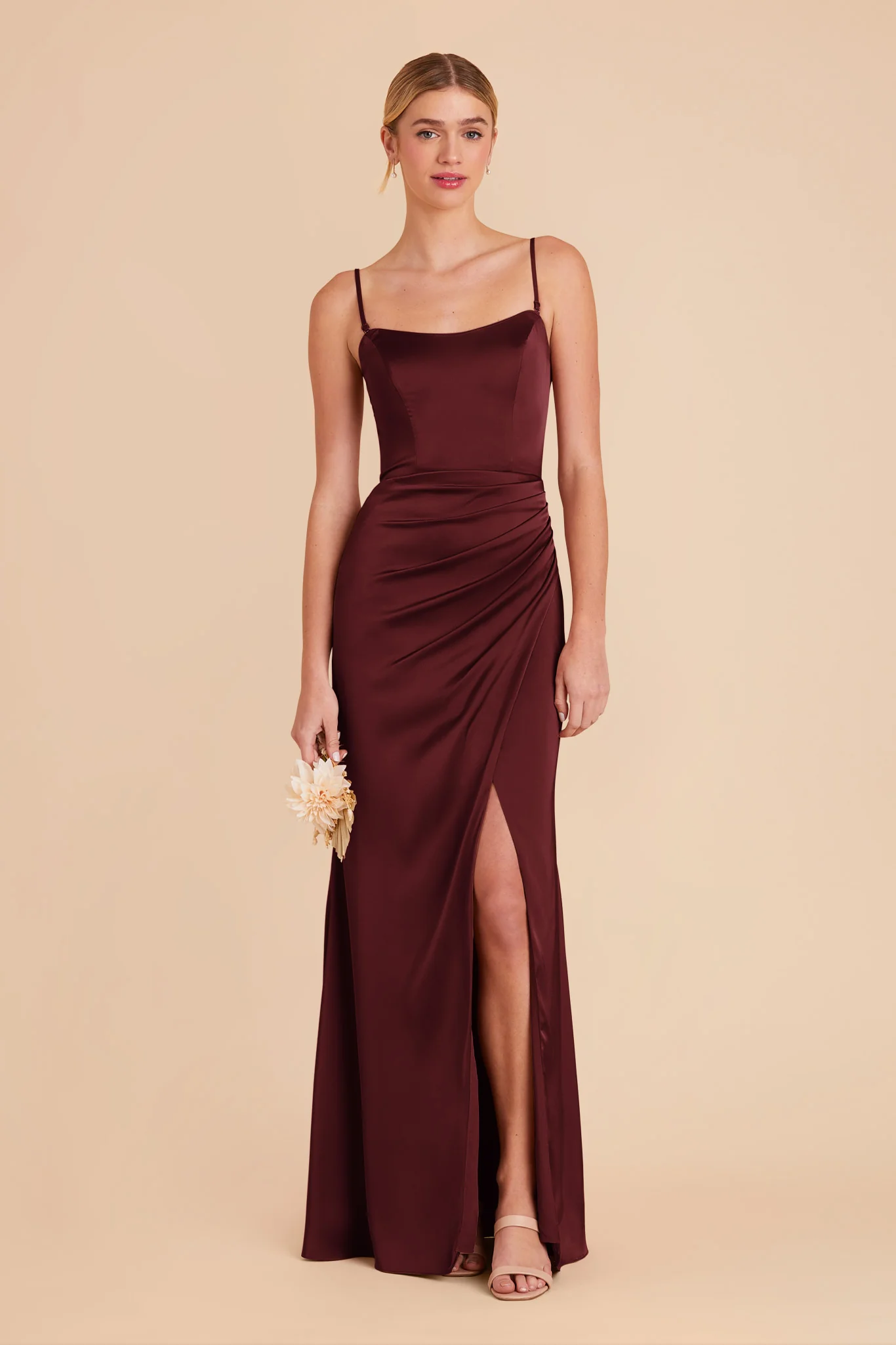Anne Matte Satin Dress - Cabernet - necksoother