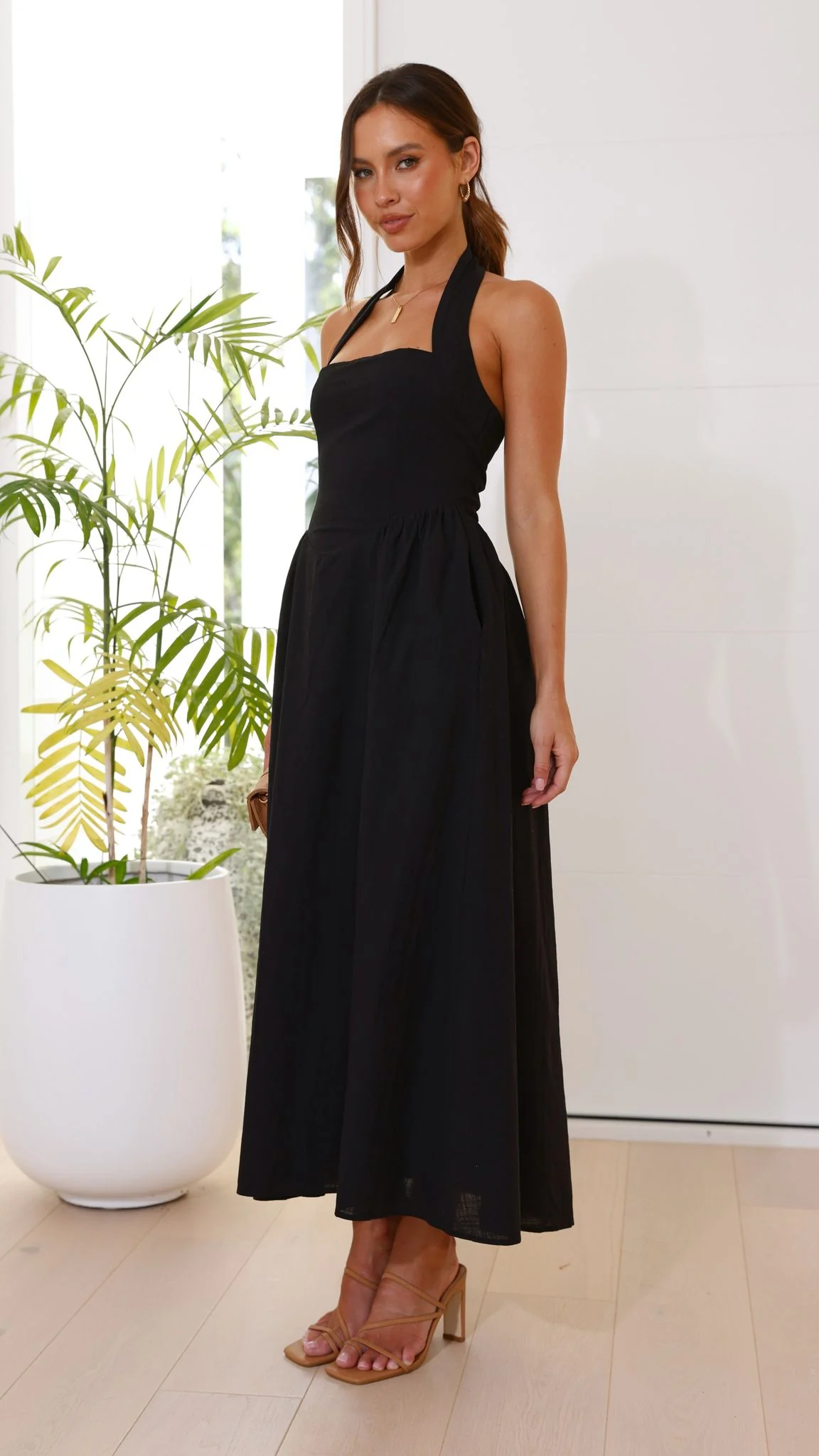 Caden Maxi Dress - Black - necksoother