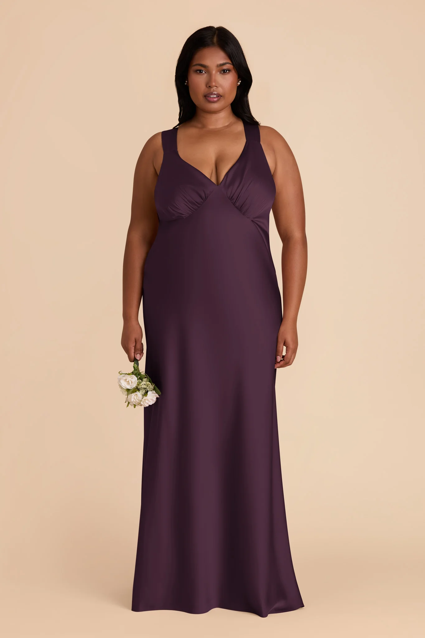 Veronica Matte Satin Dress - Plum - necksoother