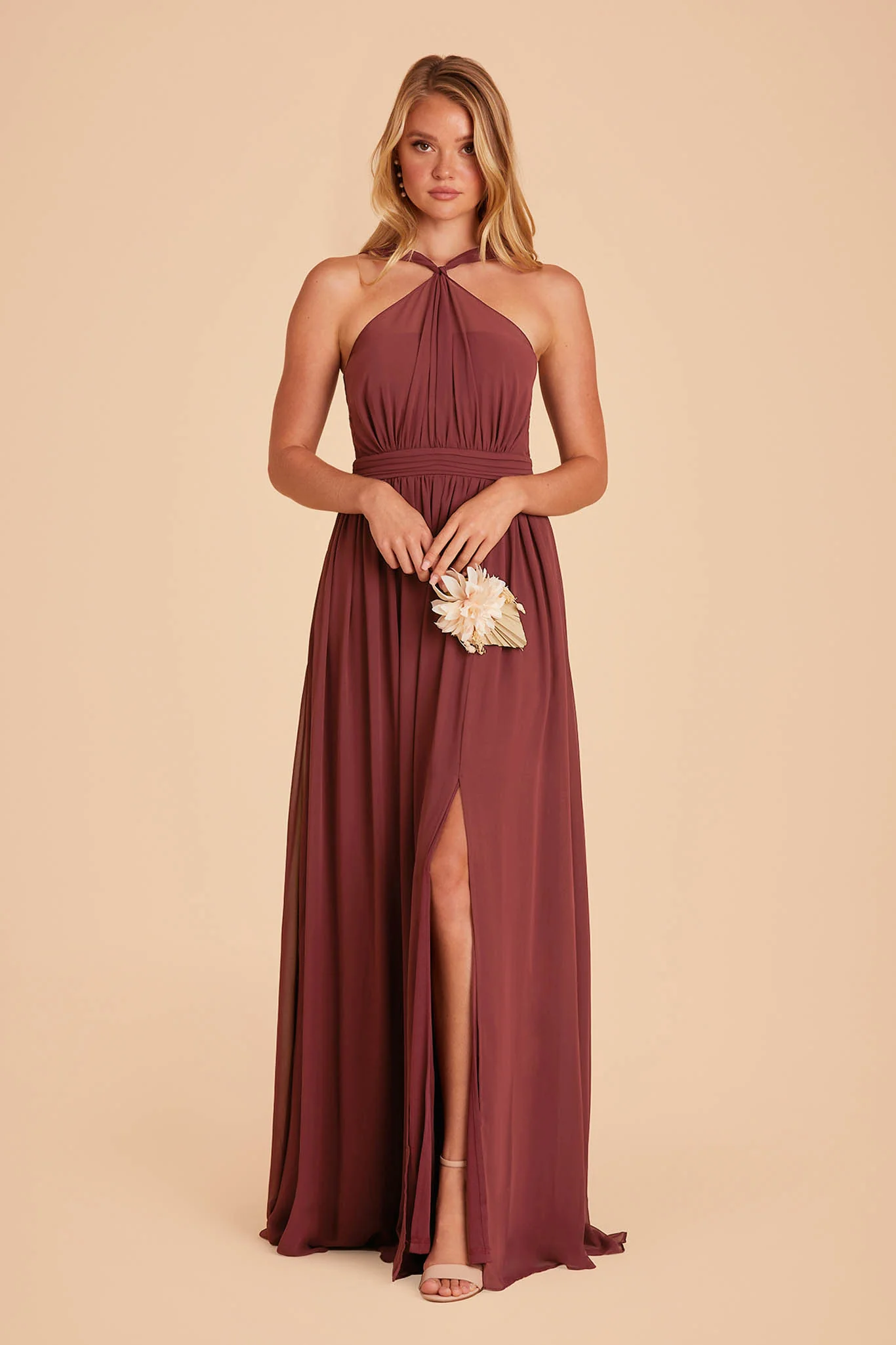 Kiko Chiffon Dress - Rosewood - necksoother