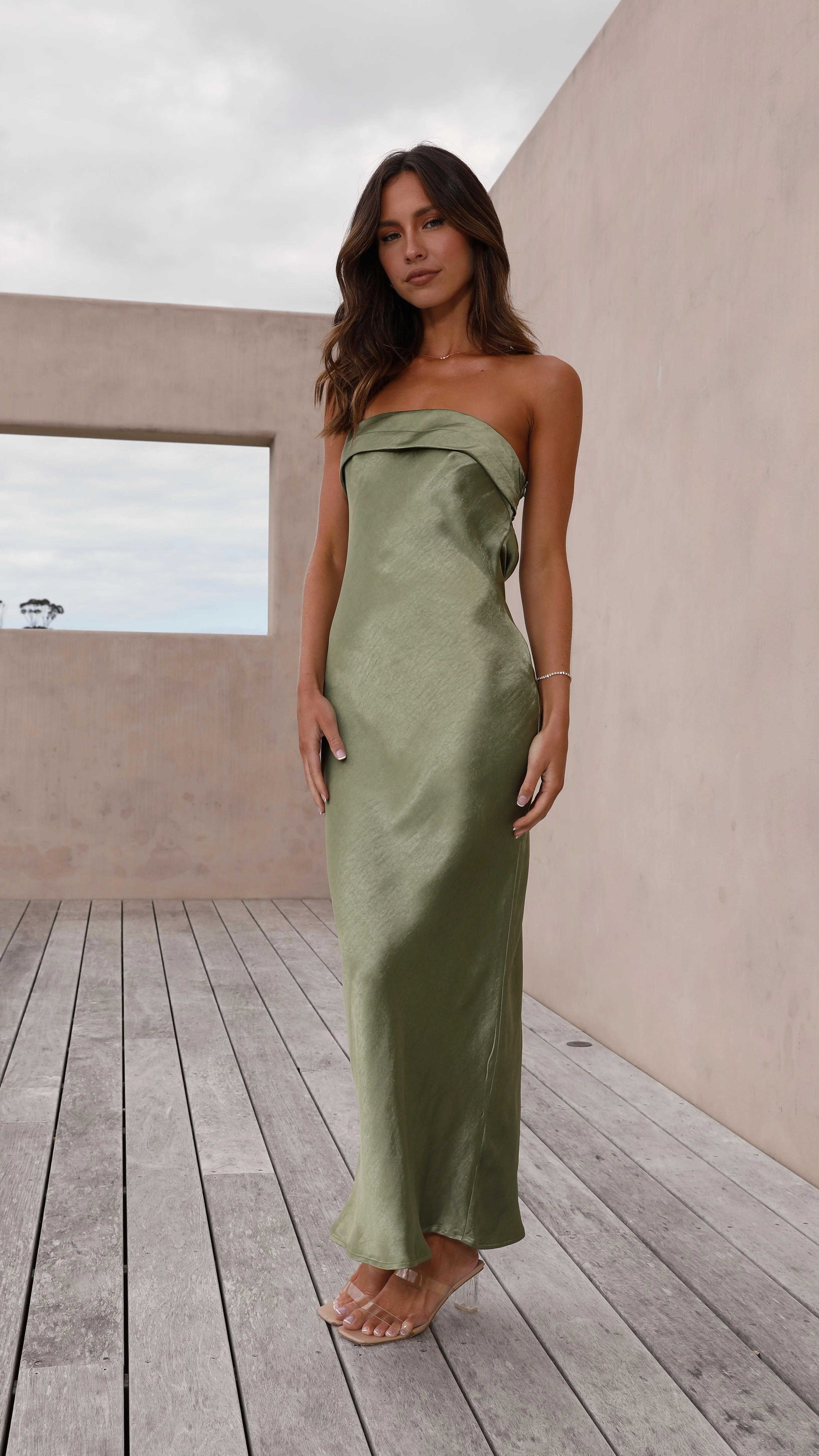 Gisele Maxi Dress - Olive - necksoother