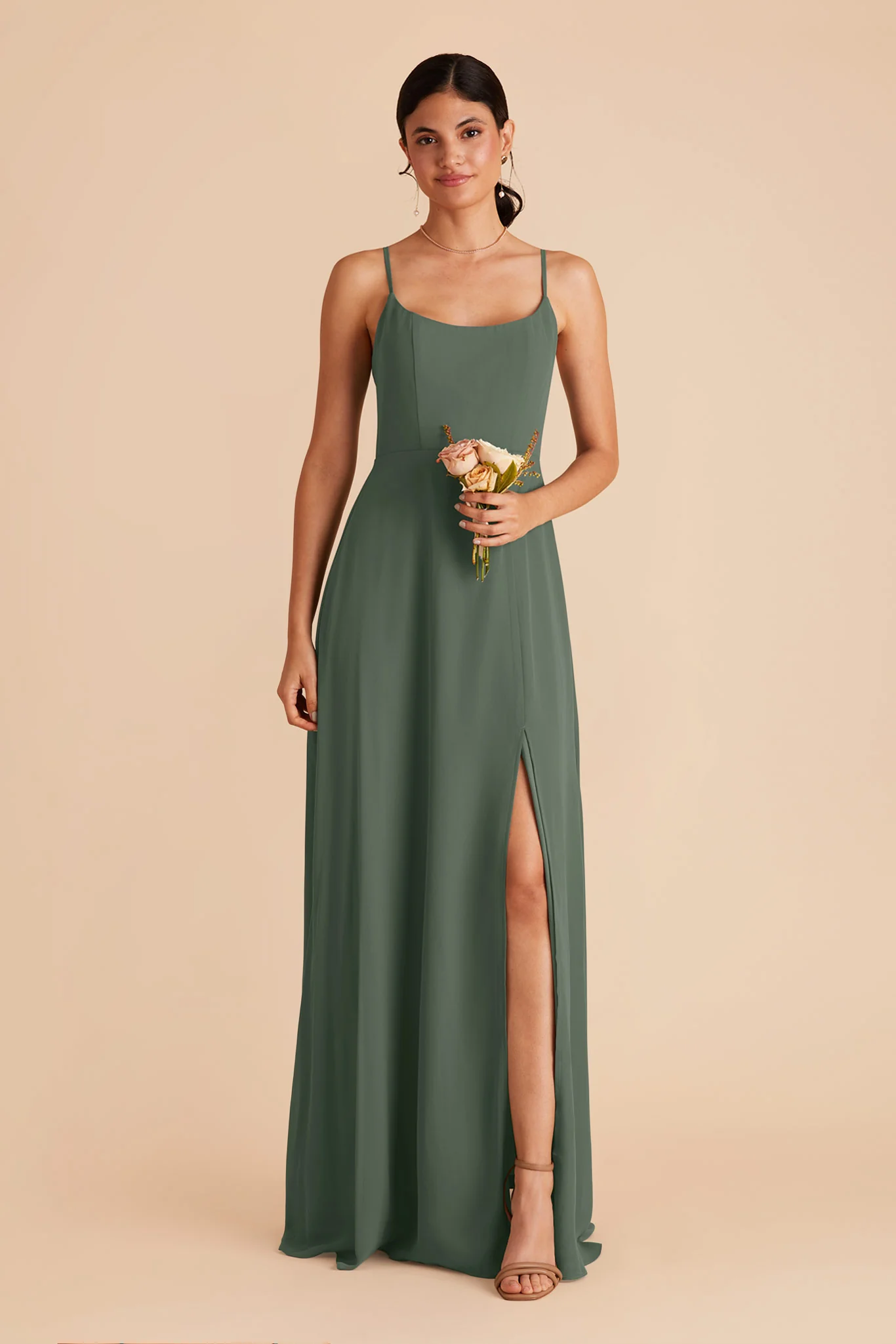 Amy Chiffon Dress - Eucalyptus - necksoother