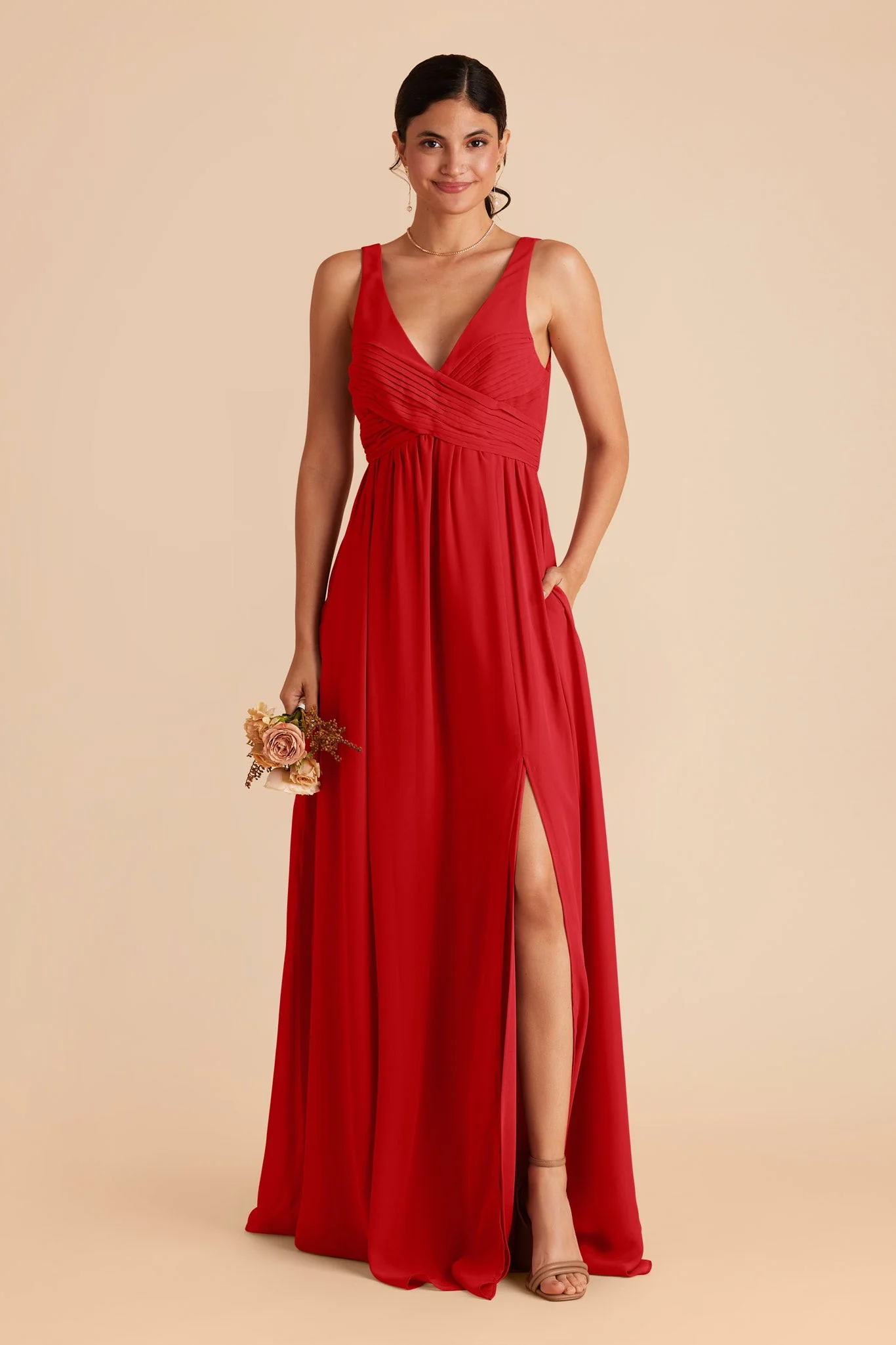 Laurie Empire Dress - Ruby Red - necksoother
