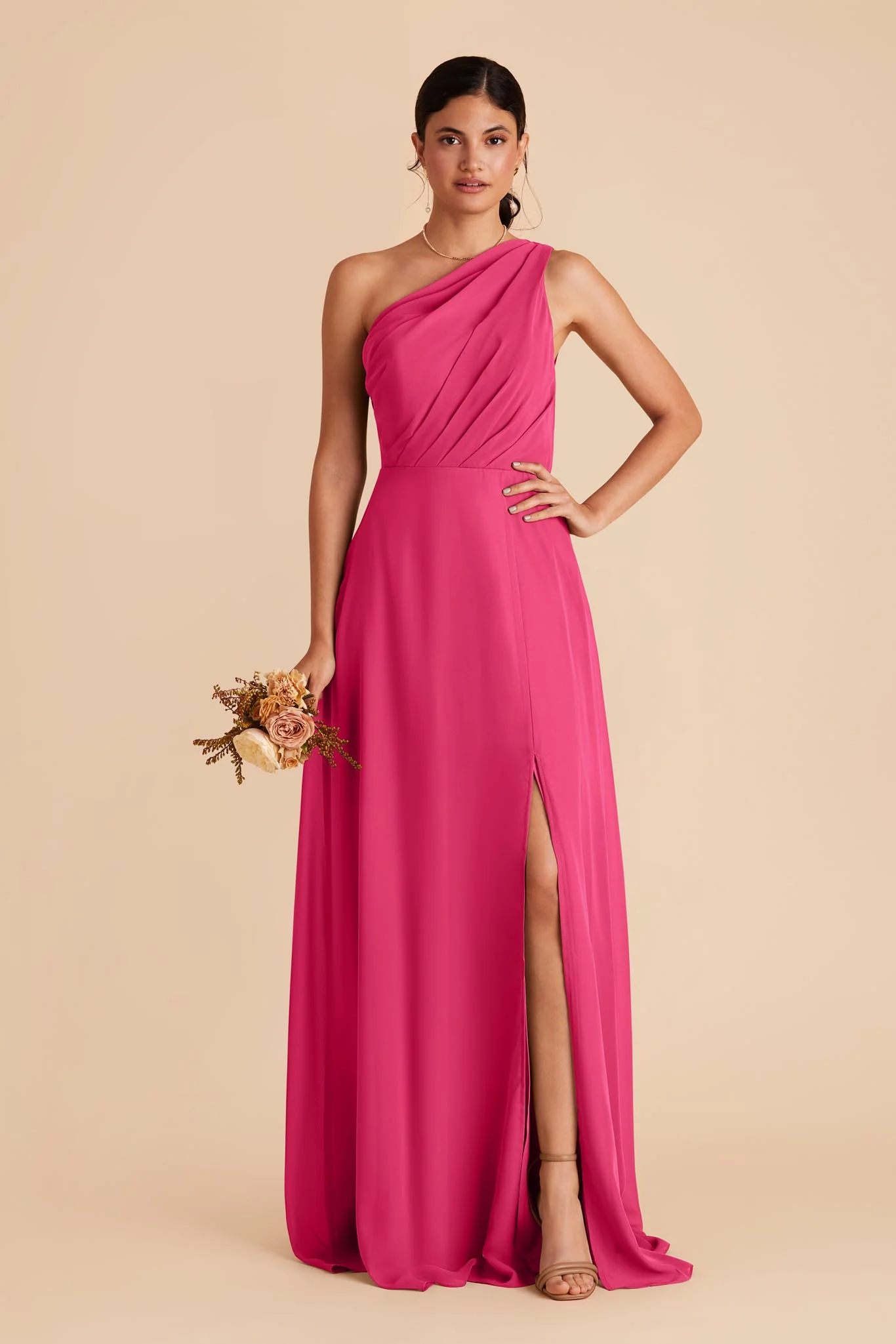 Kira Dress With Slit - Fuchsia - necksoother