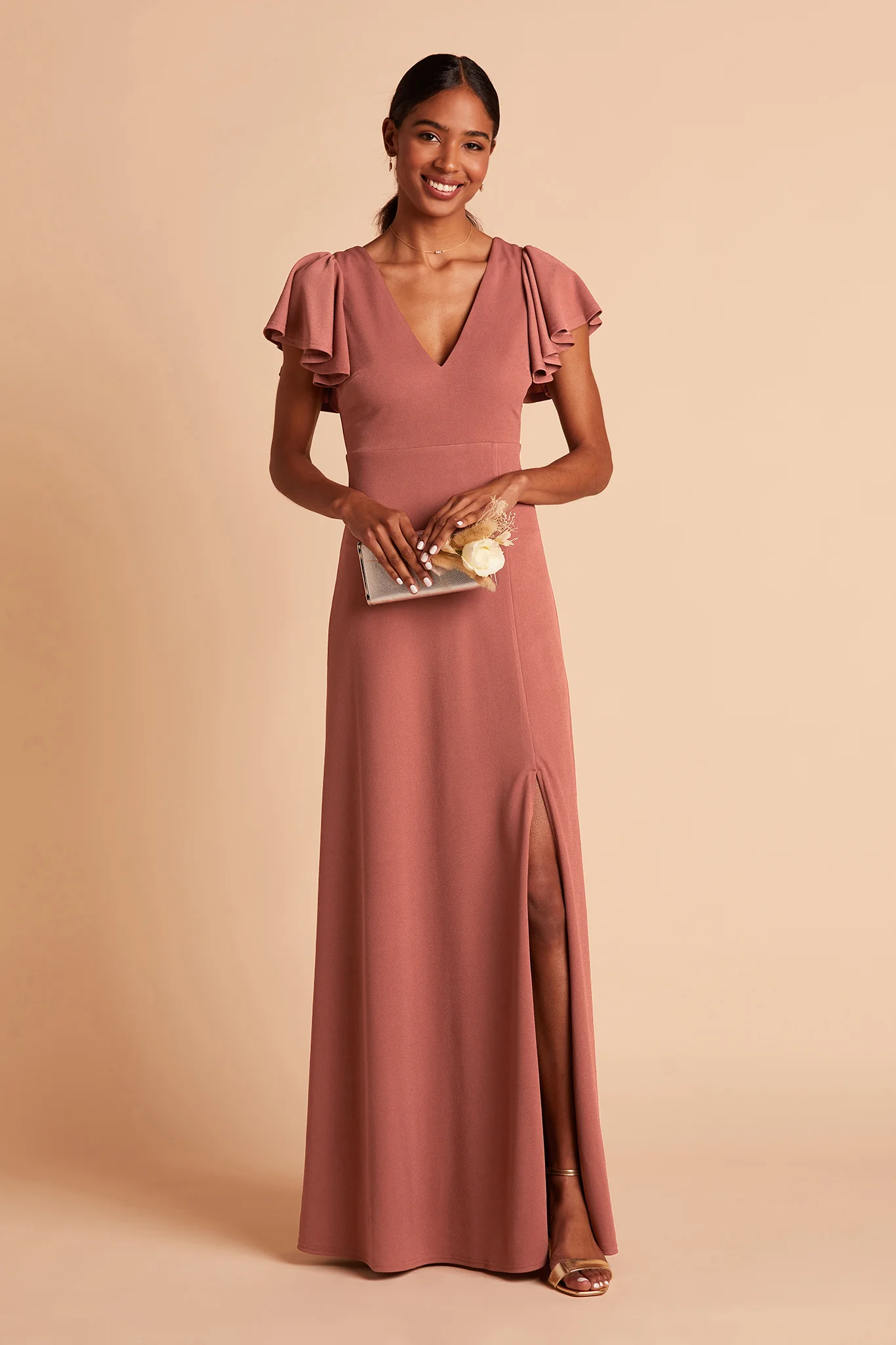 Hannah Crepe Dress - Desert Rose - necksoother