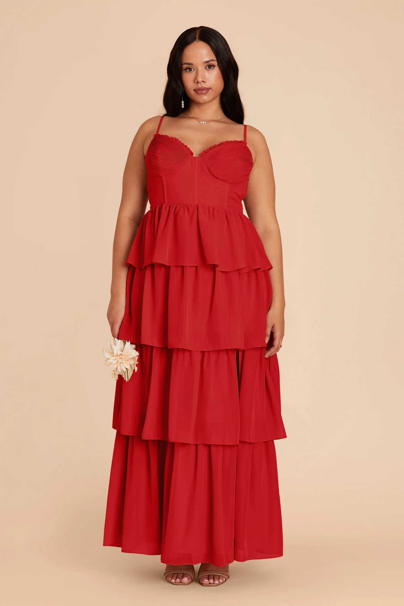 Lola Chiffon Dress - Ruby Red - necksoother
