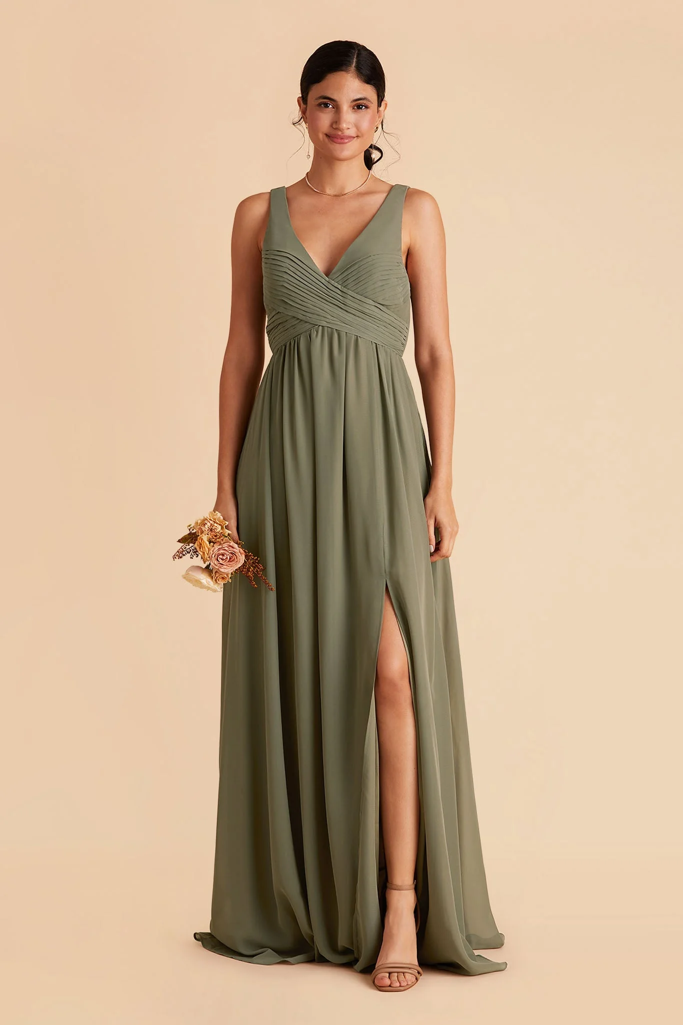 Laurie Empire Dress - Moss Green - necksoother