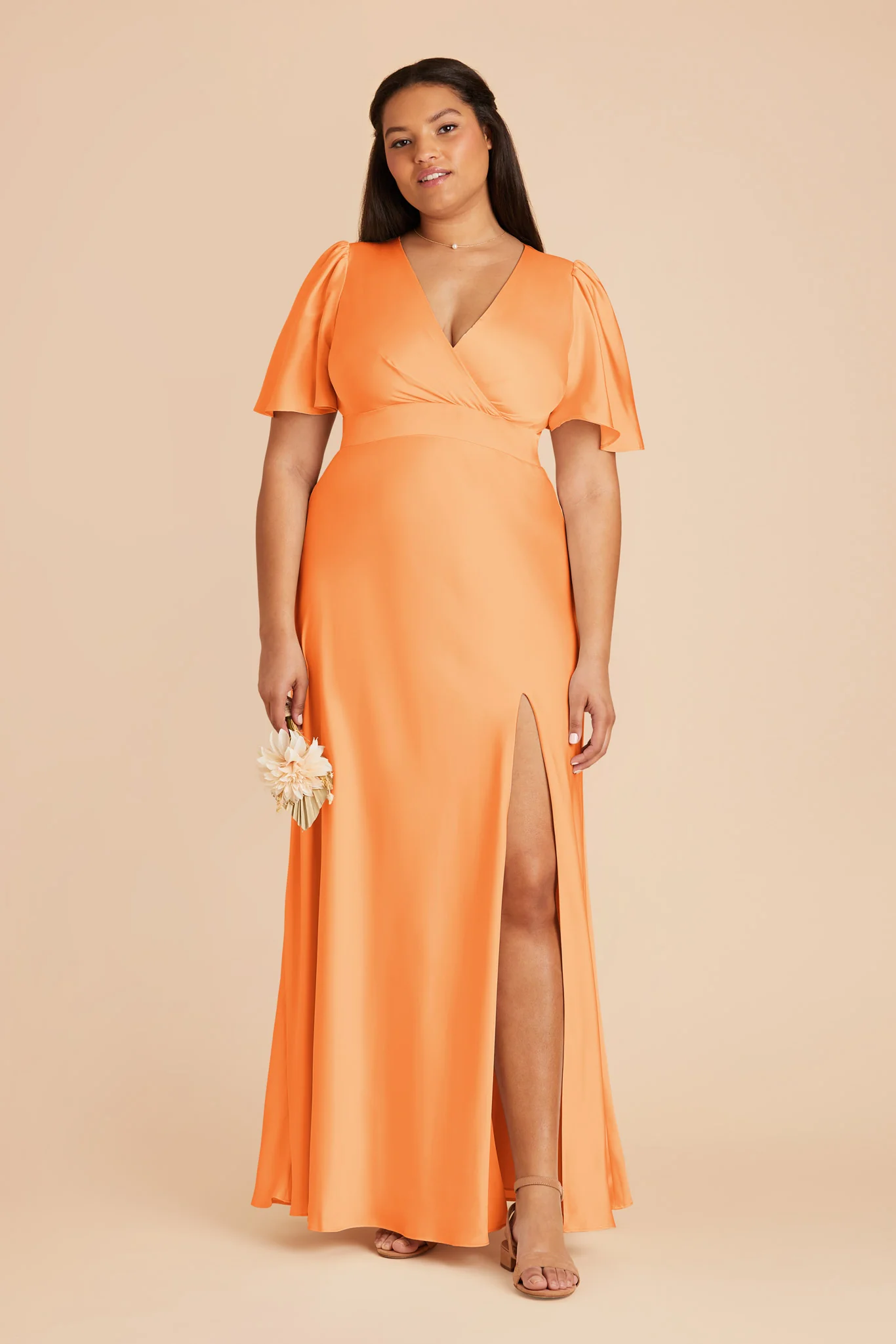 Marni Matte Satin Dress - Apricot - necksoother