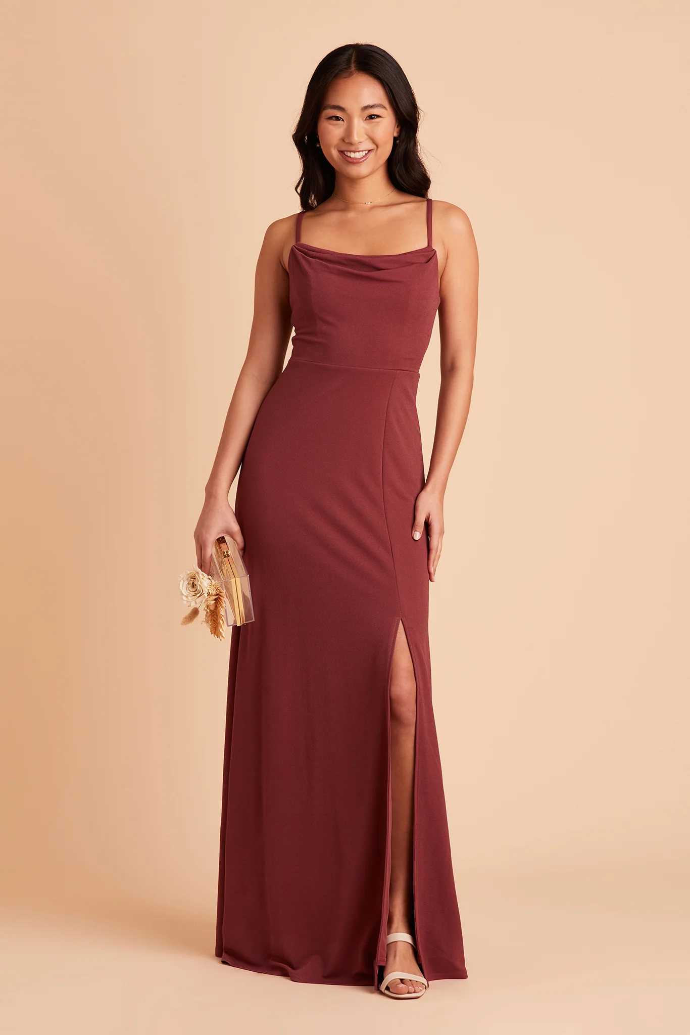 Ash Crepe Dress - Rosewood - necksoother