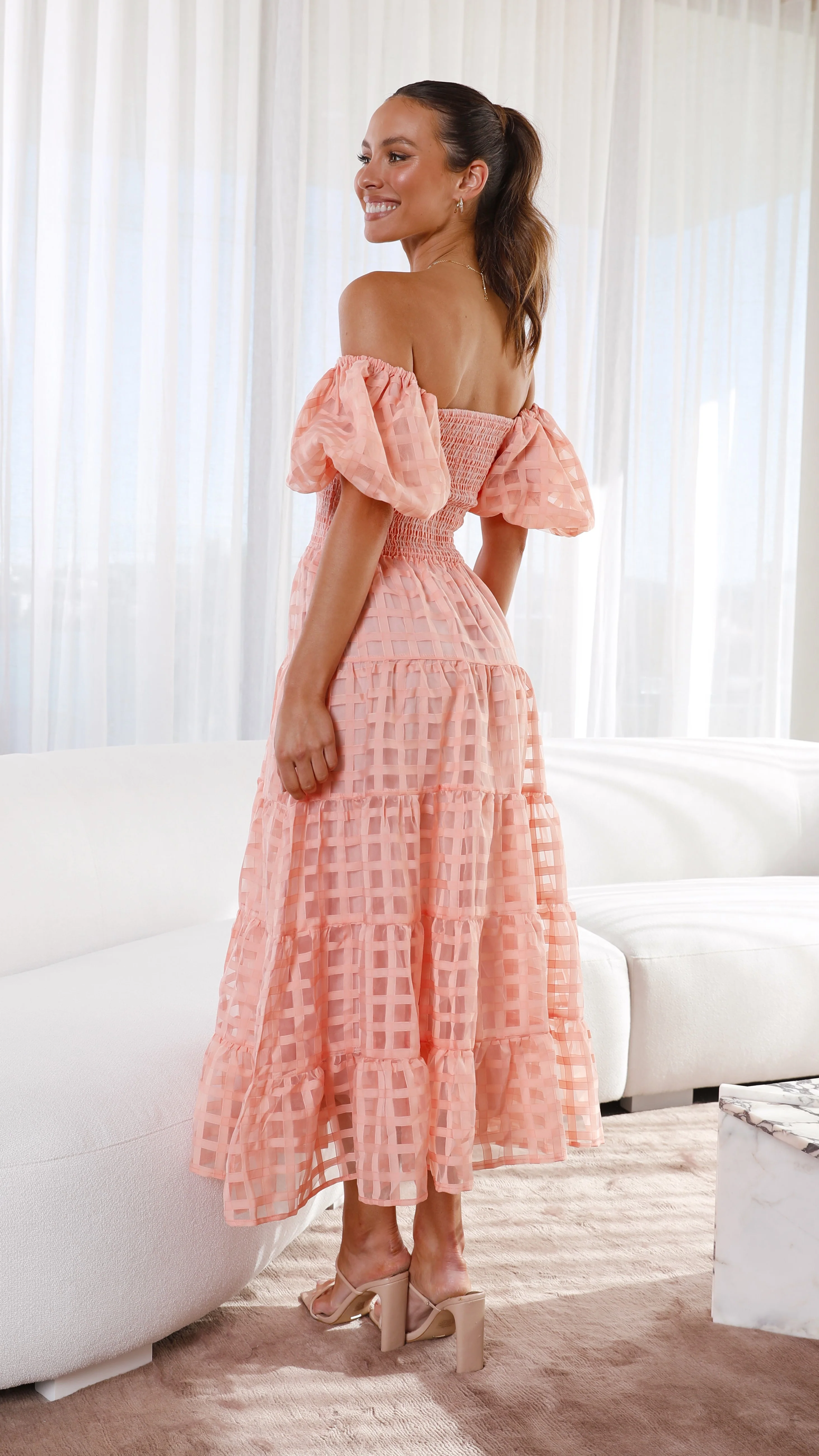 Deemi Maxi Dress - Peach - necksoother