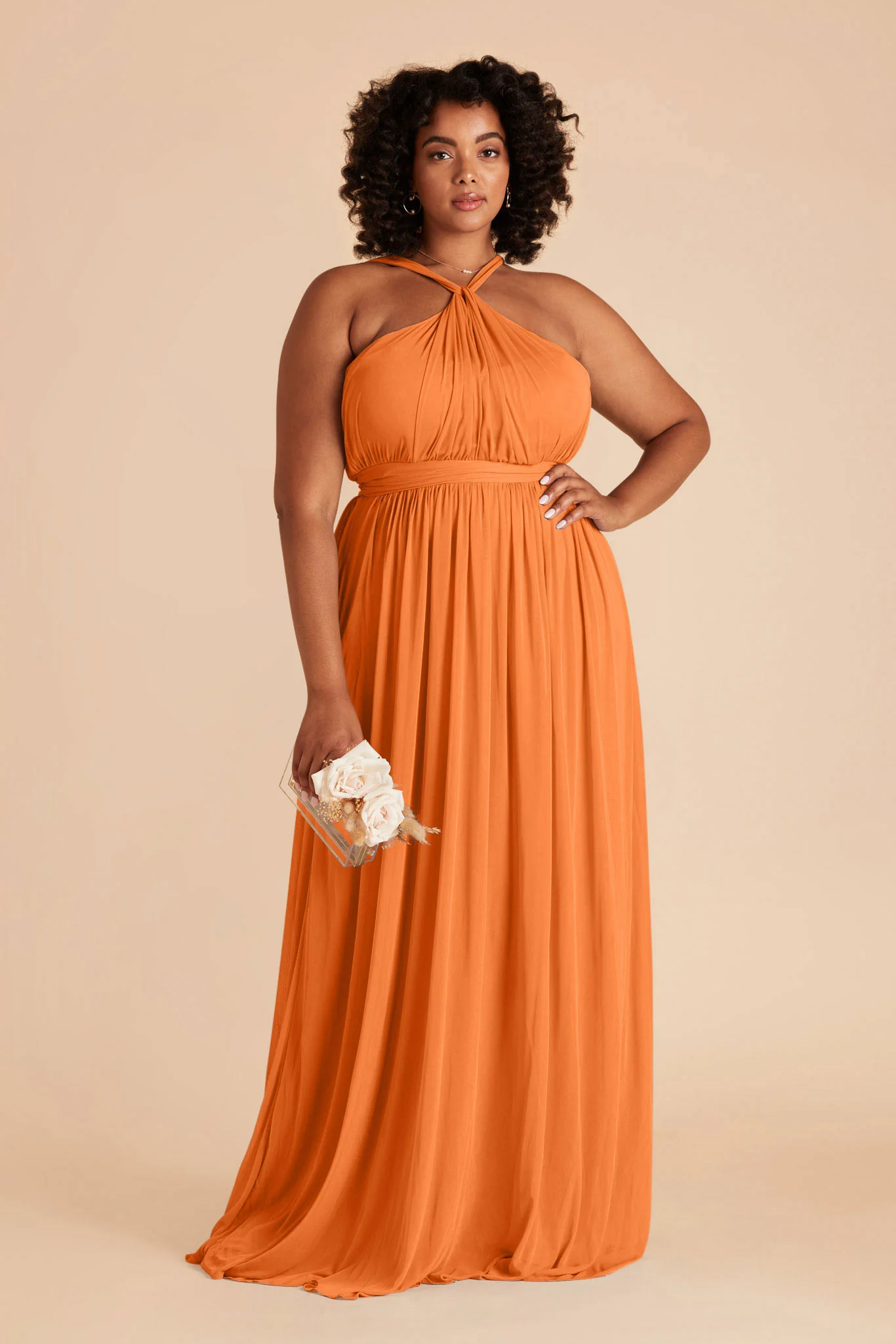 Kiko Chiffon Dress - Apricot - necksoother