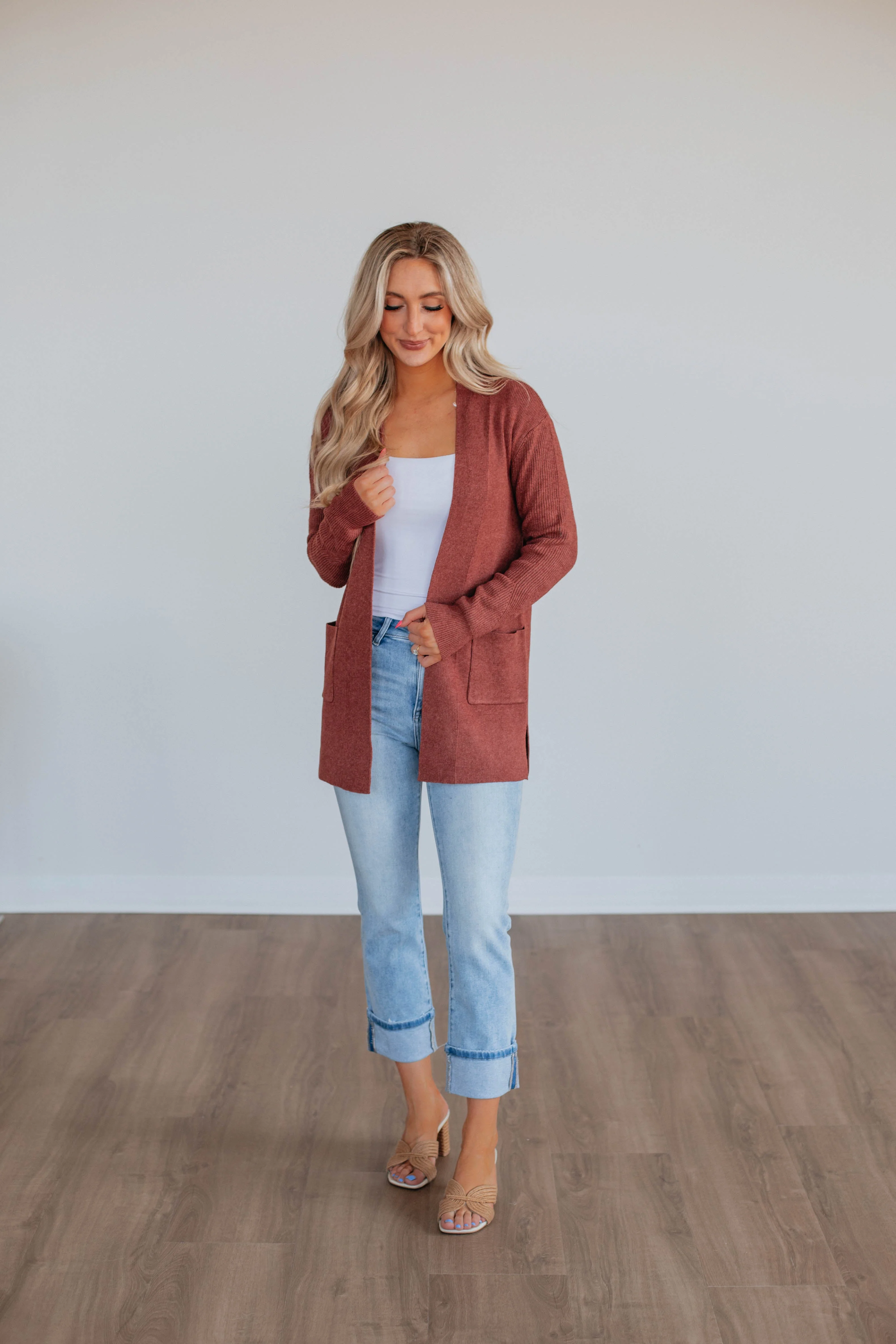 Eboni Knit Cardigan - Brick - necksoother