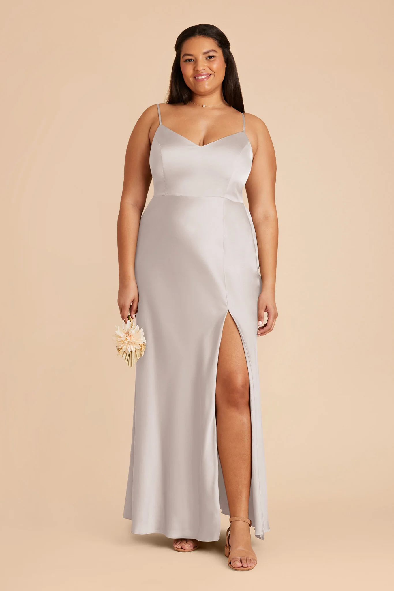 Jay Matte Satin Dress - Platinum - necksoother