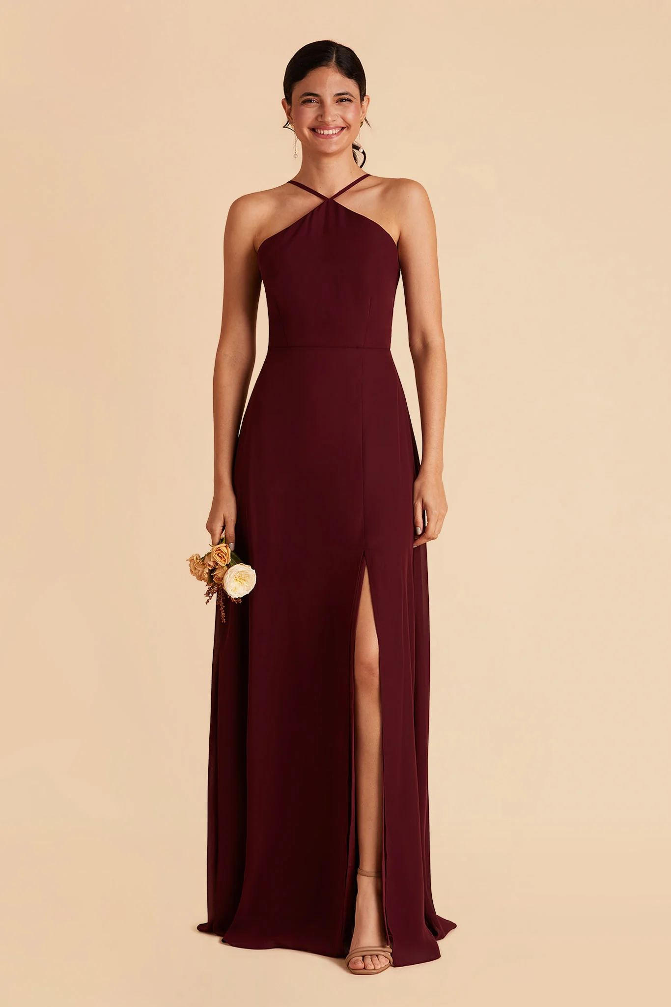 Juliet Chiffon Dress - Cabernet - necksoother