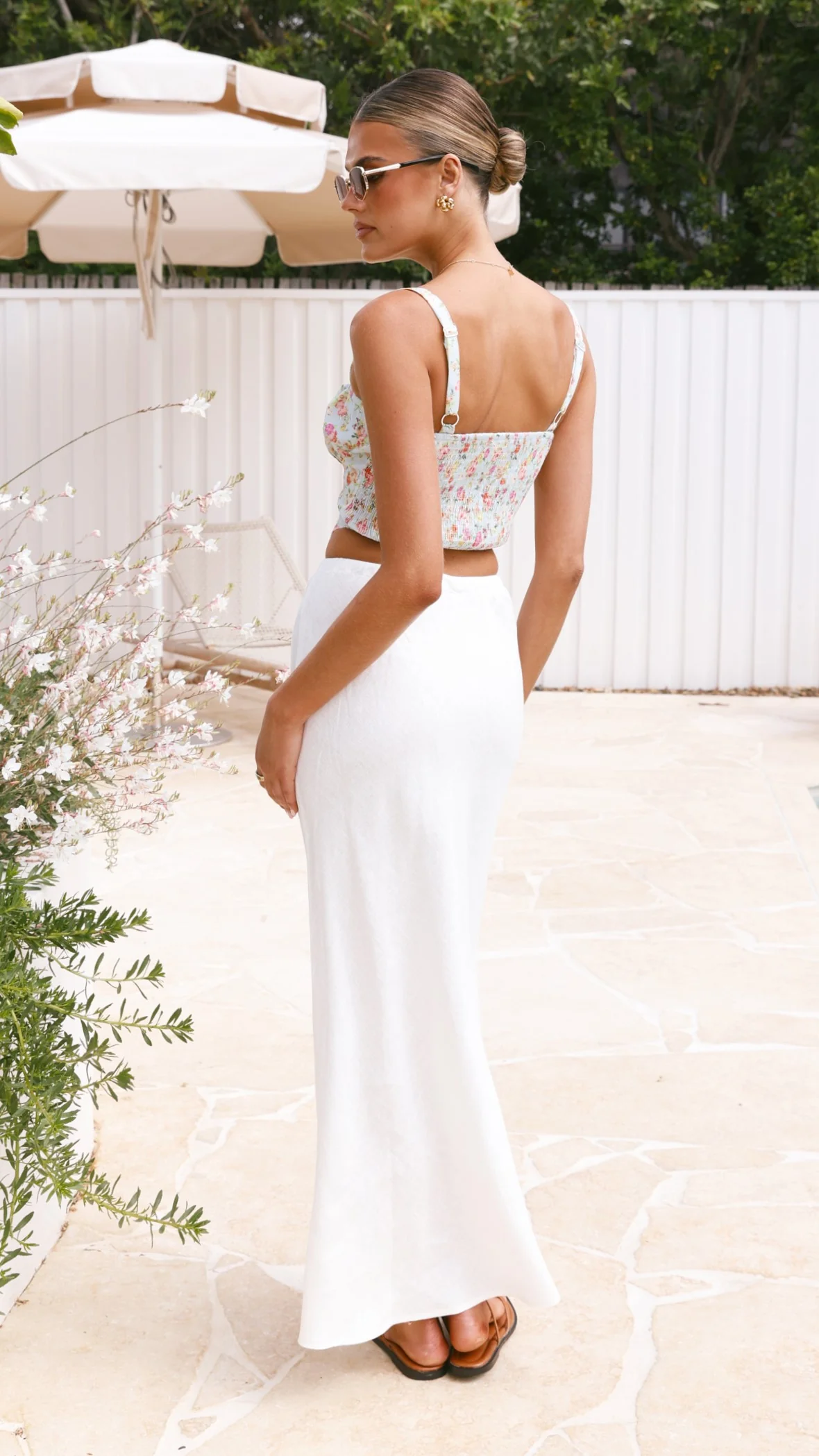 Amani Linen Skirt - White - necksoother