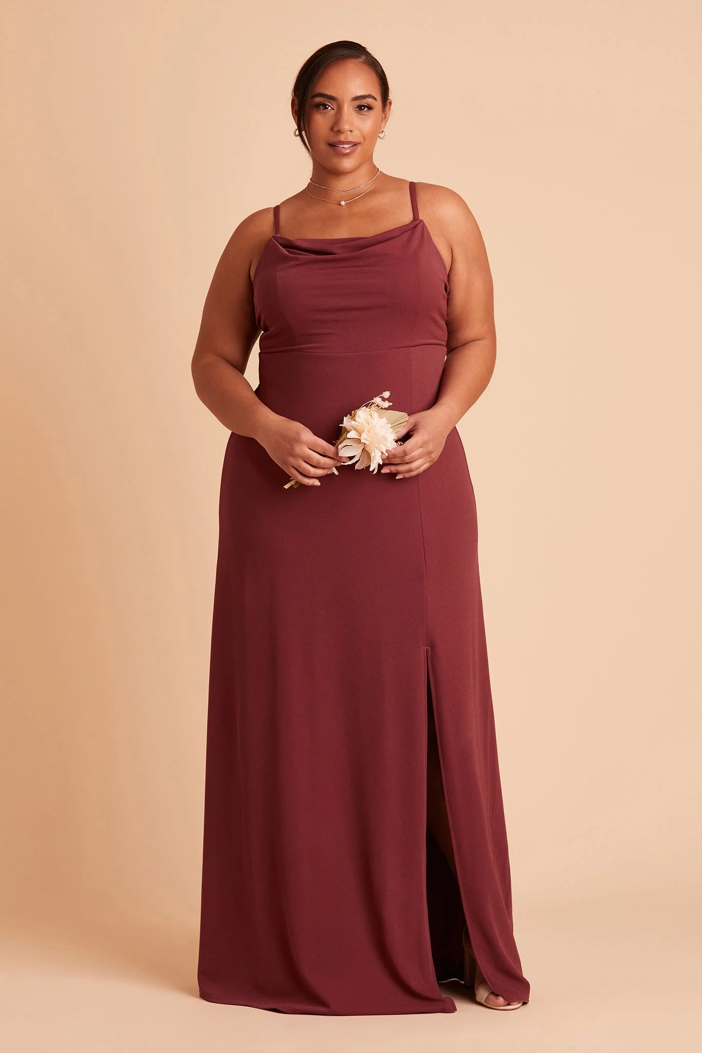 Ash Crepe Dress - Rosewood - necksoother