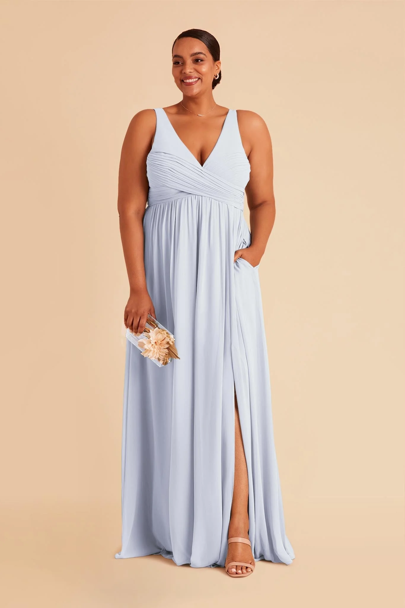 Laurie Empire Dress - Ice Blue - necksoother