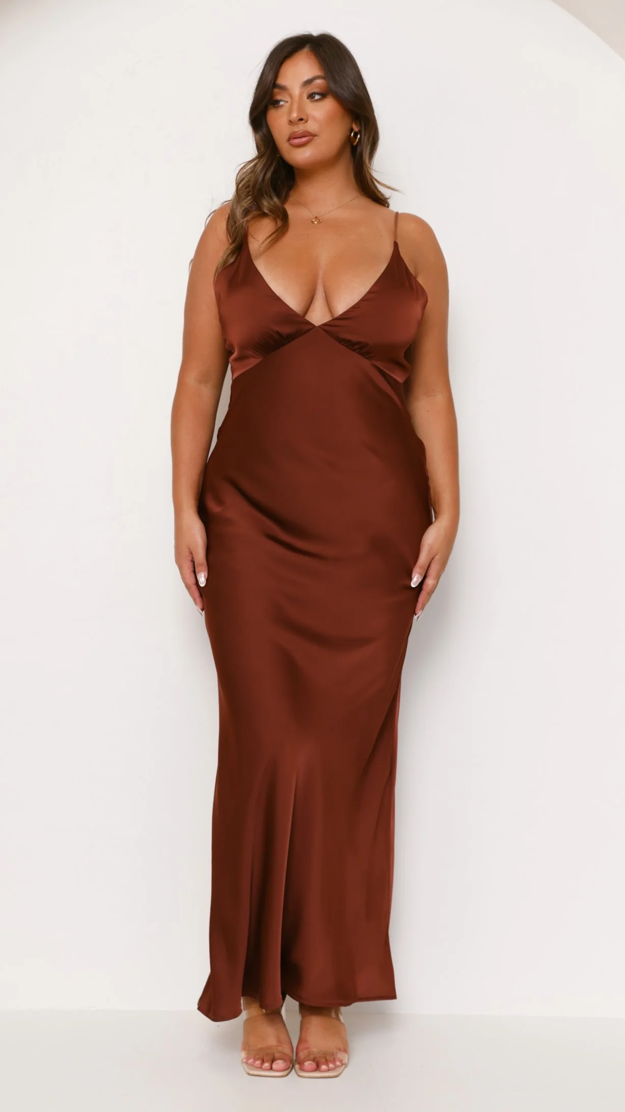 Ziah Maxi Dress - Brown - necksoother