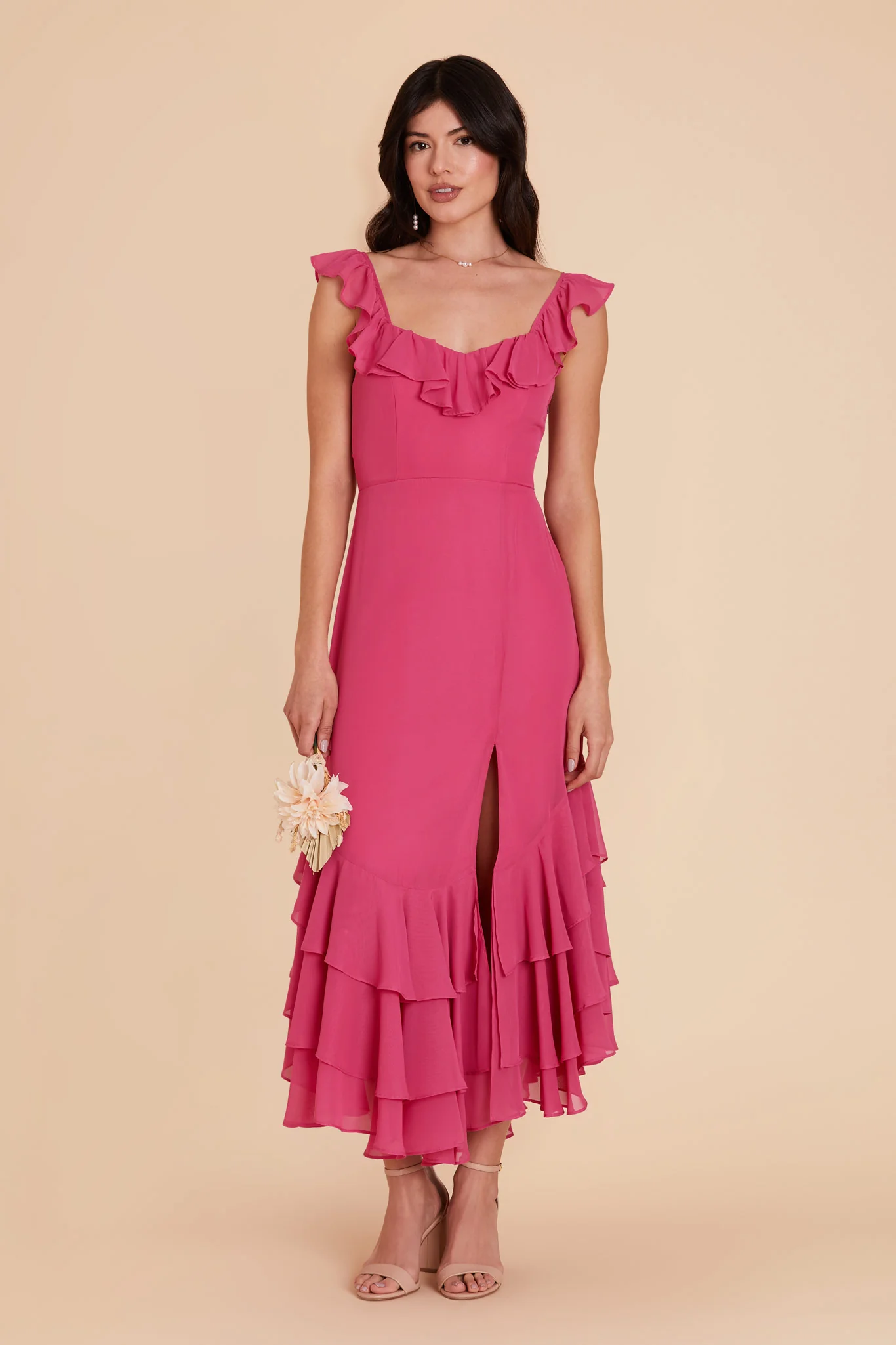 Ginny Chiffon Dress - Fuchsia - necksoother