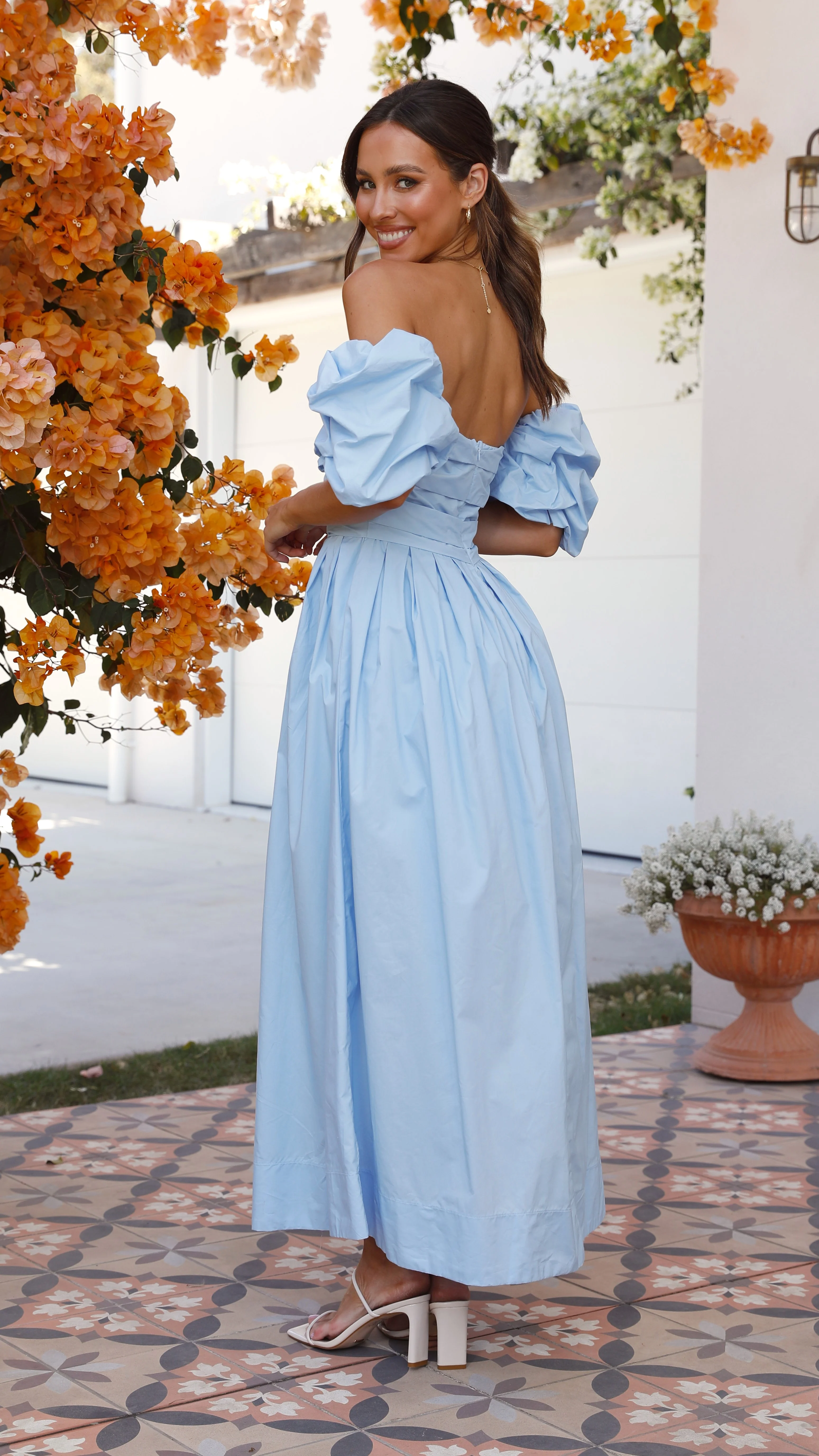 Caelius Midi Dress - Light Blue - necksoother