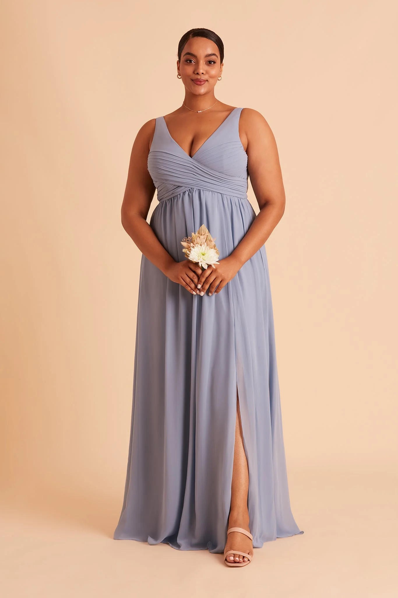 Laurie Empire Dress - Dusty Blue - necksoother