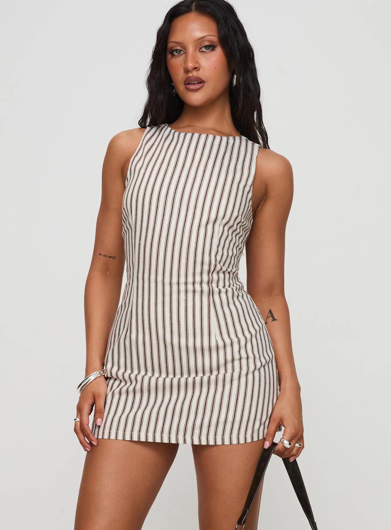 Yumiko Romper Brown Stripe - necksoother