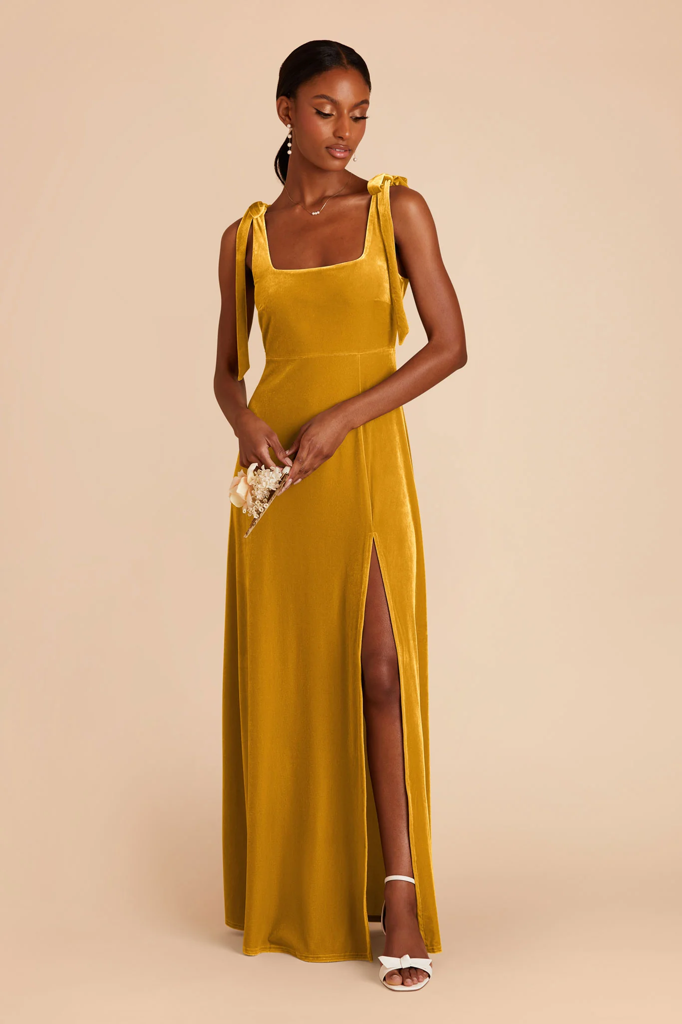 Alex Velvet Dress - Butterscotch - necksoother