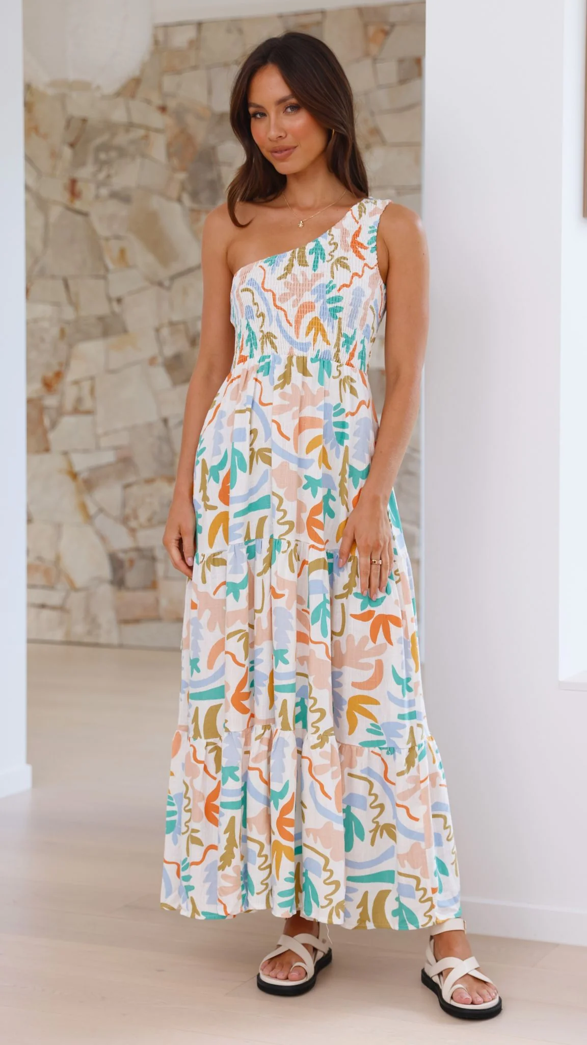 Jaci Midi Dress - Tierra Print - necksoother