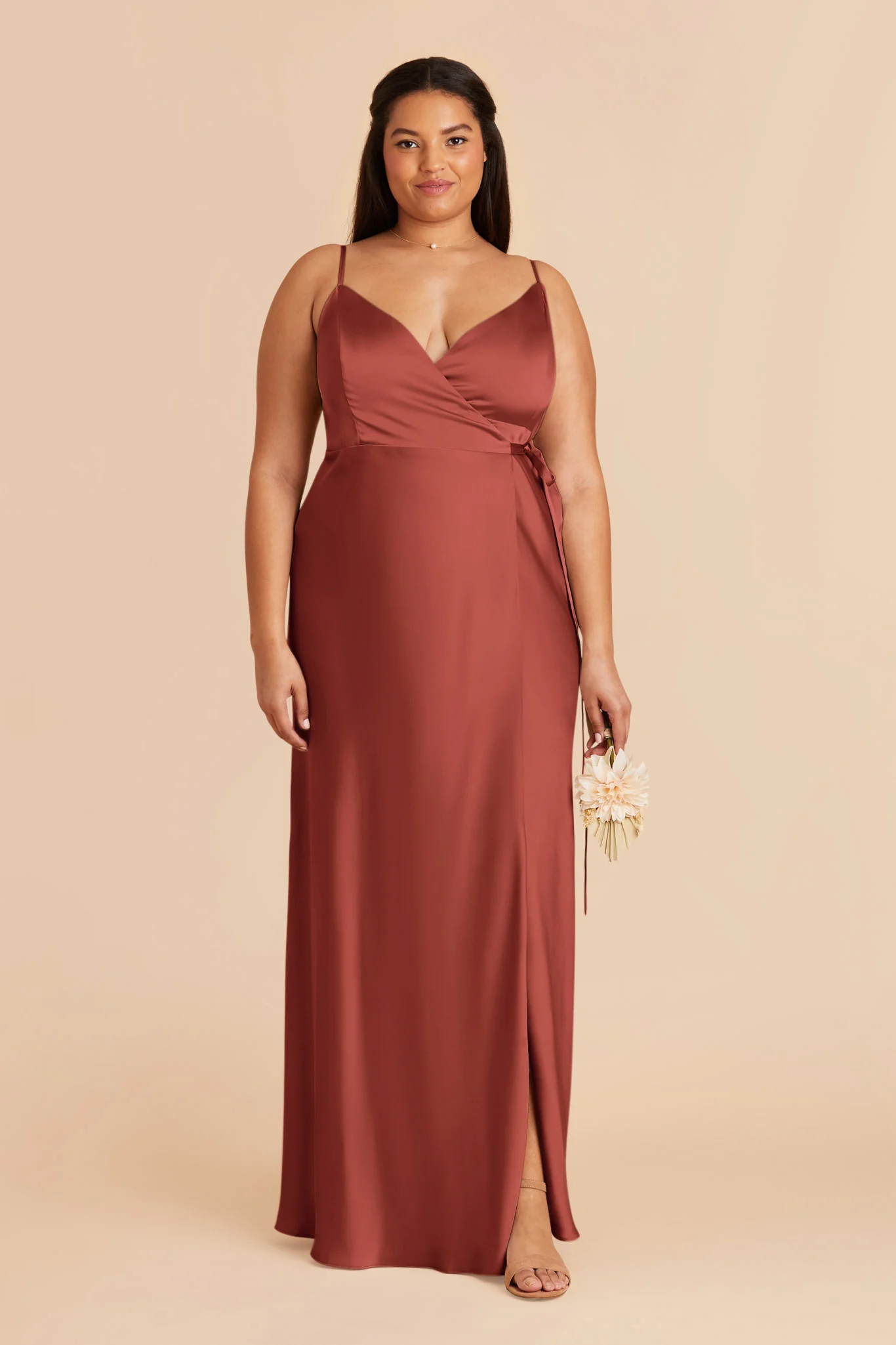 Cindy Matte Satin Dress - Spice - necksoother