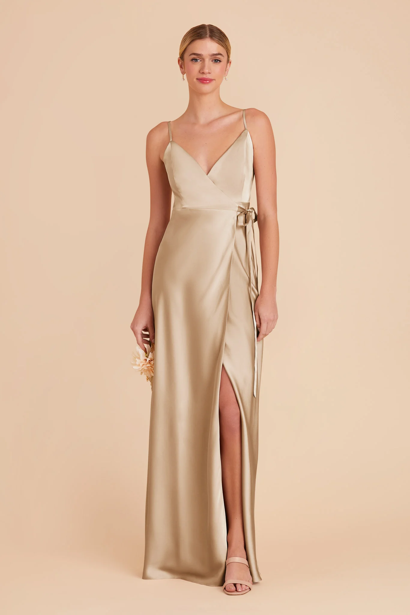 Cindy Matte Satin Dress - Gold - necksoother