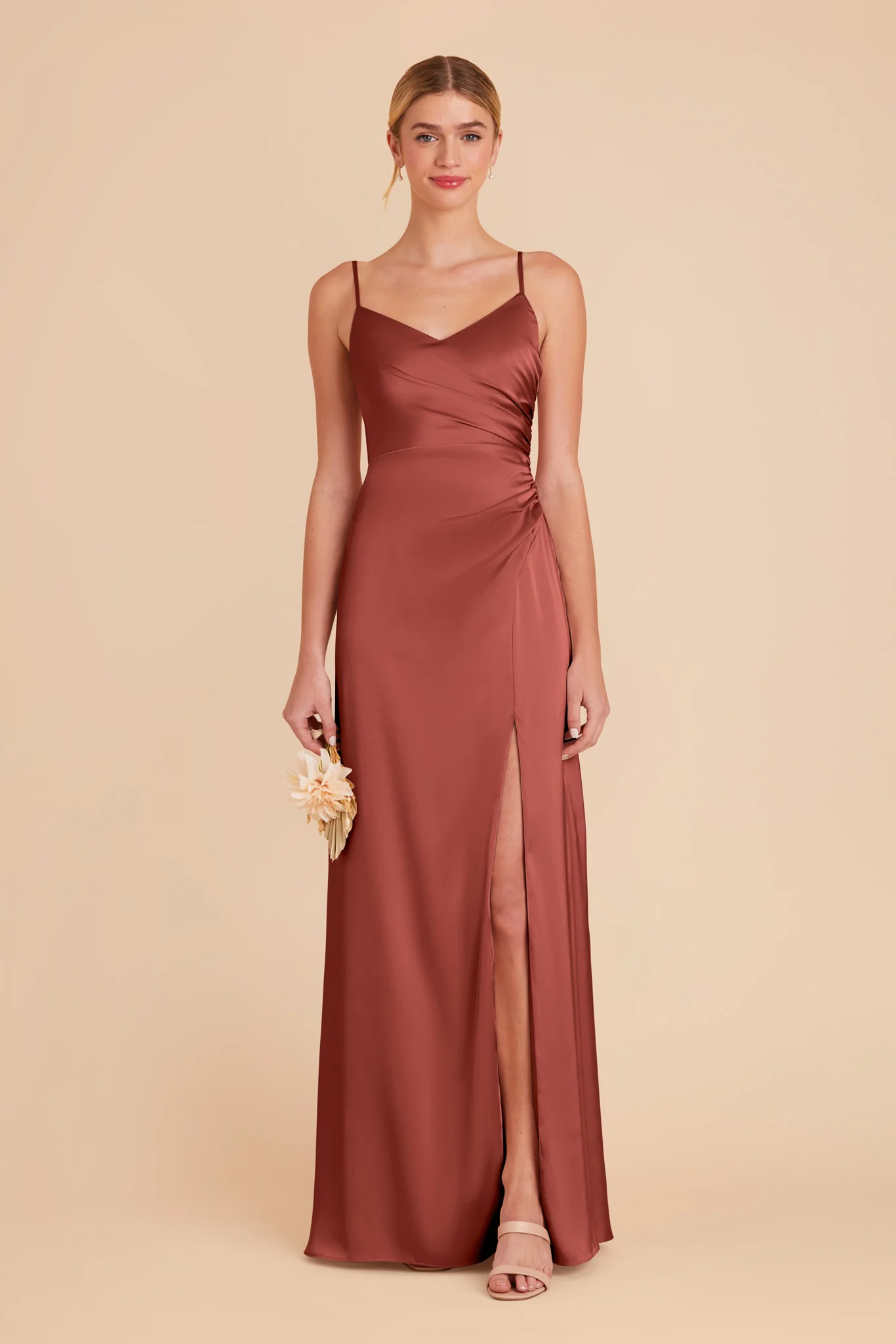 Catherine Matte Satin Dress - Spice - necksoother