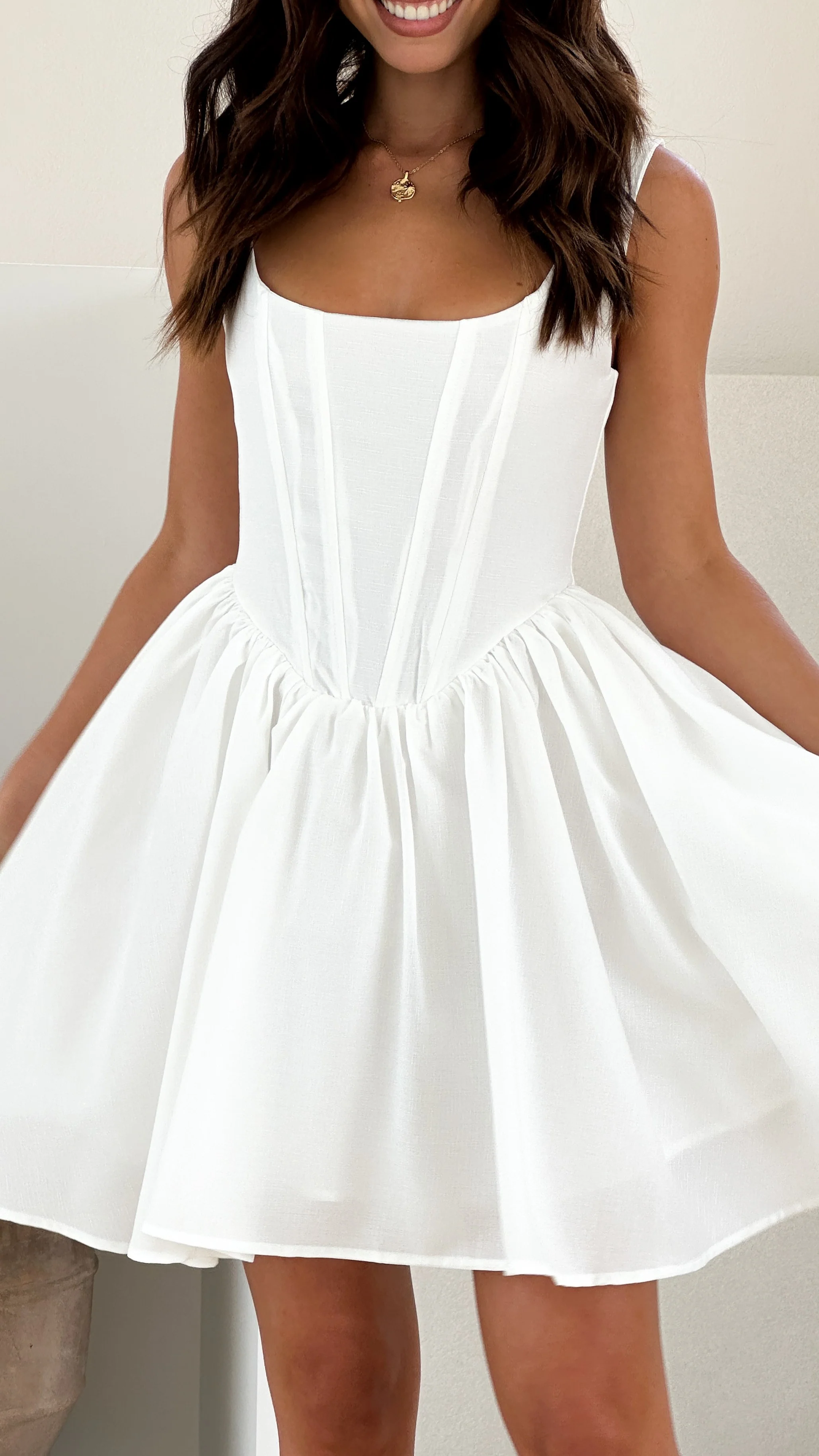 Kaitlin Mini Dress - White - necksoother