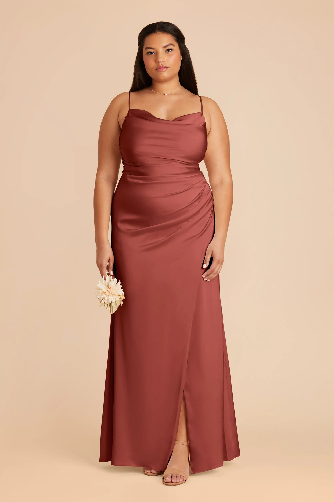 Lydia Matte Satin Dress - Spice - necksoother