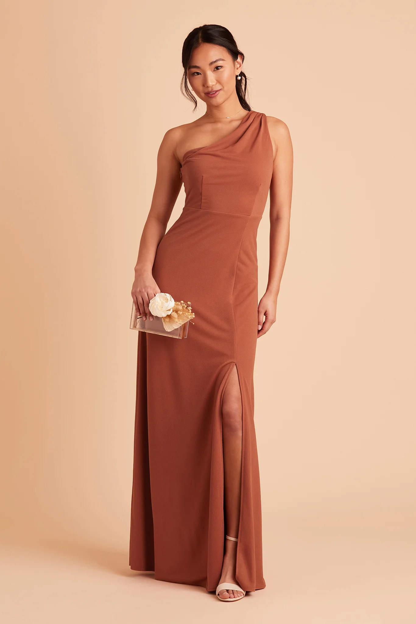 Kira Crepe Dress - Terracotta - necksoother