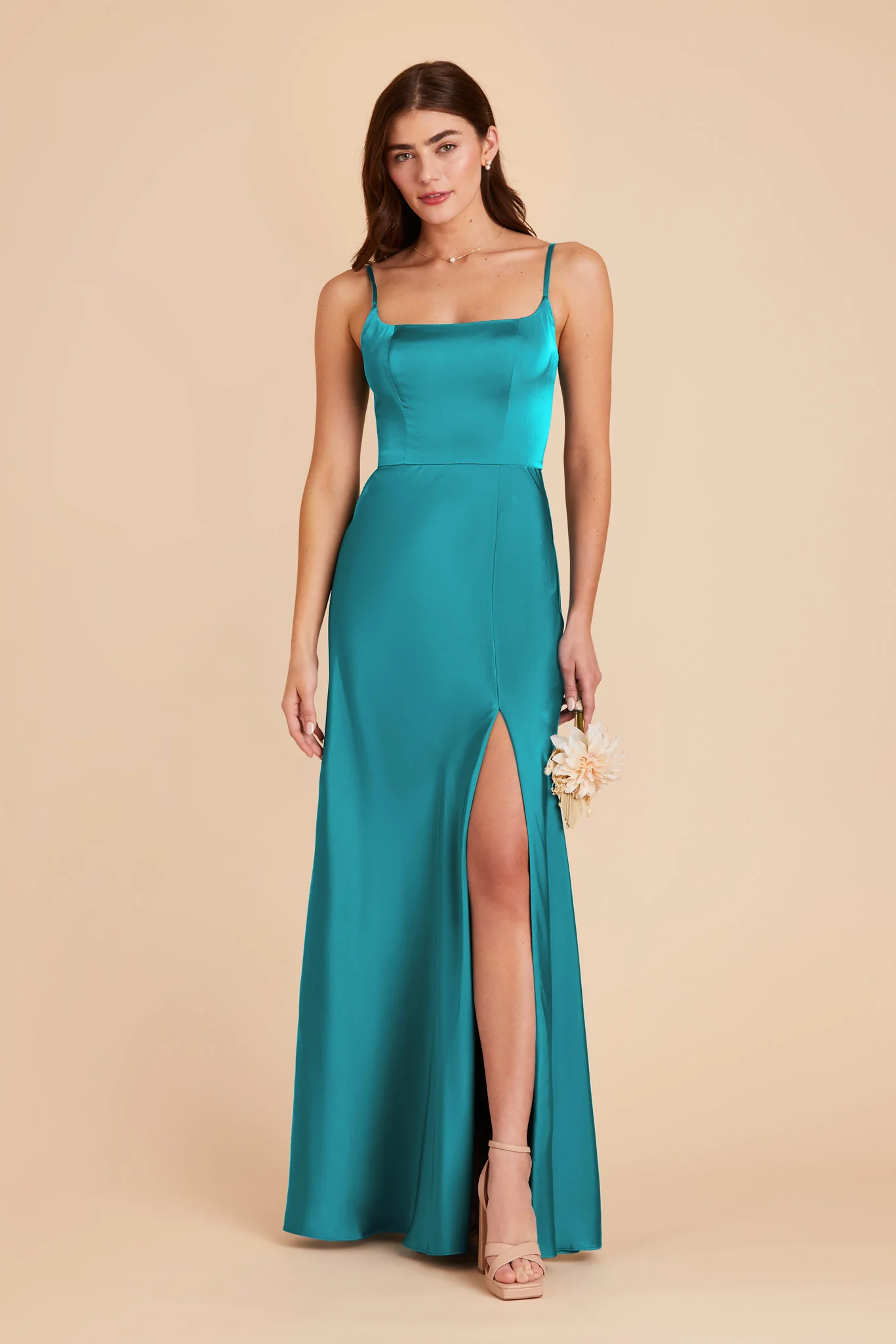 Mai Matte Satin Dress - Teal - necksoother