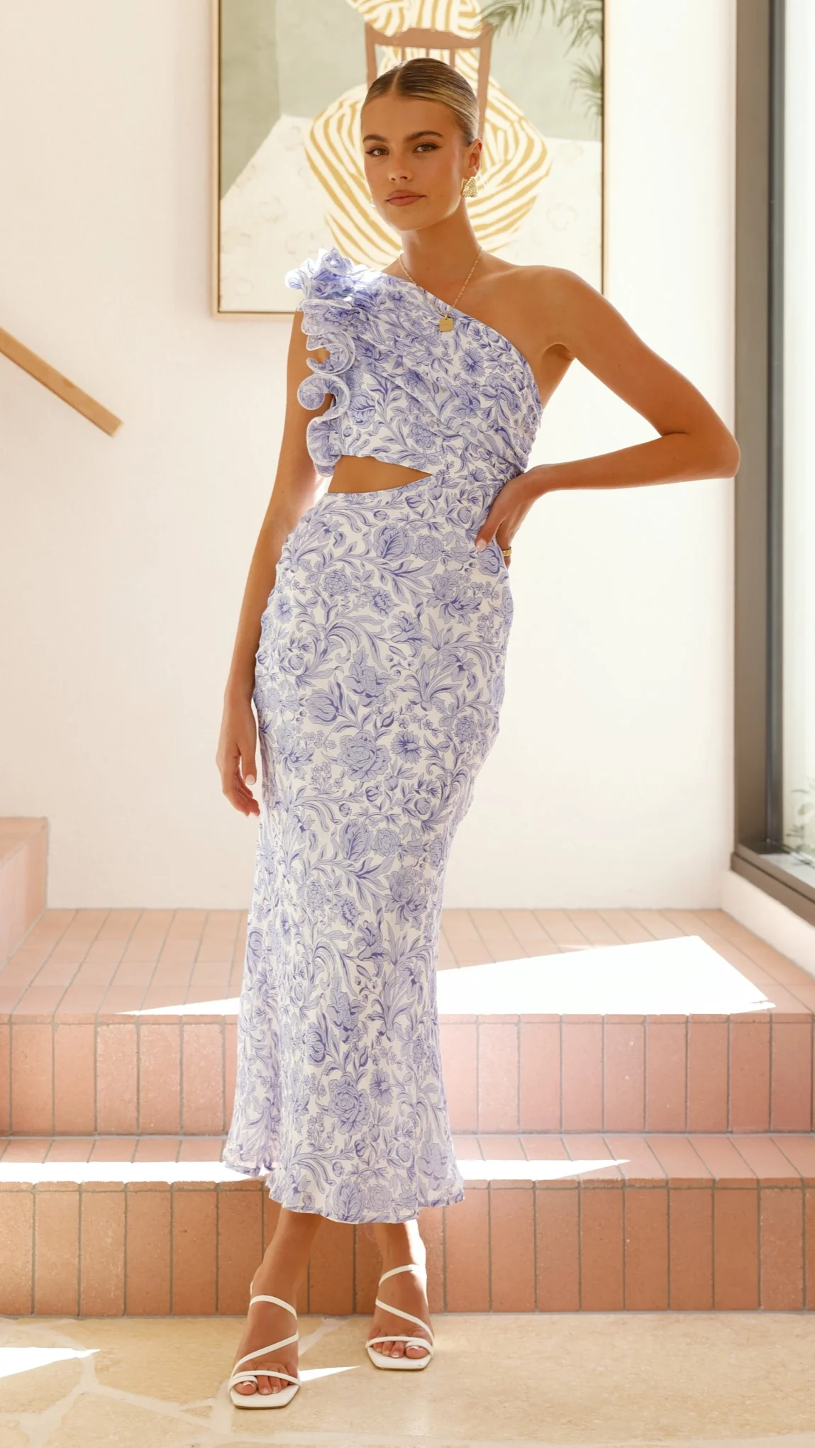 Amina Maxi Dress - Blue Floral - necksoother