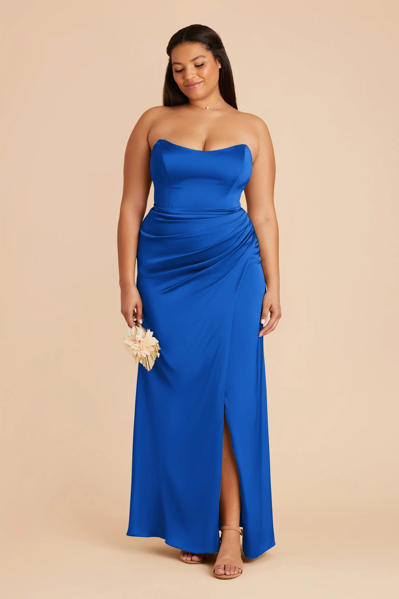 Anne Matte Satin Dress - Cobalt Blue - necksoother