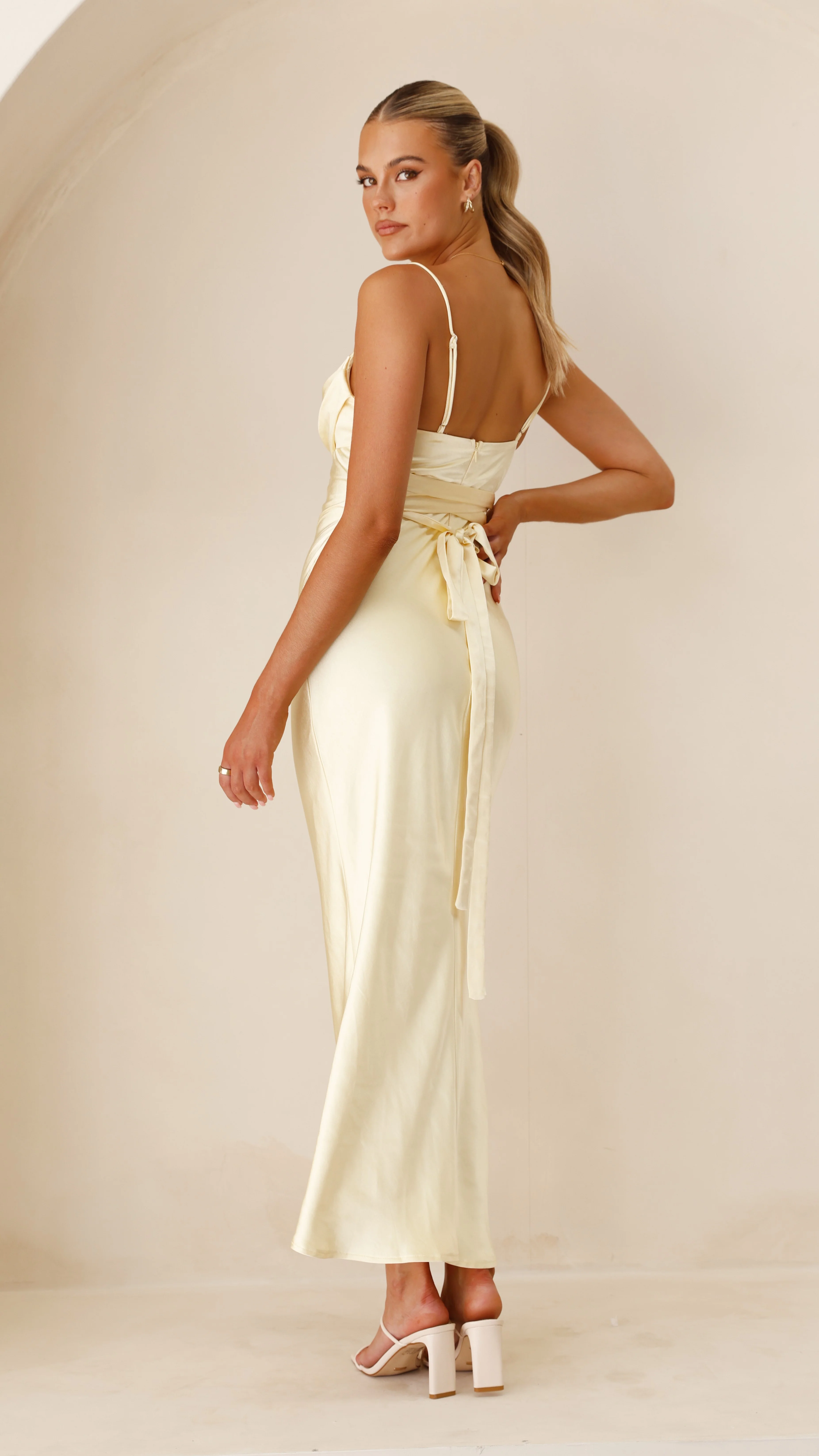 Justine Midi Dress - Yellow - necksoother