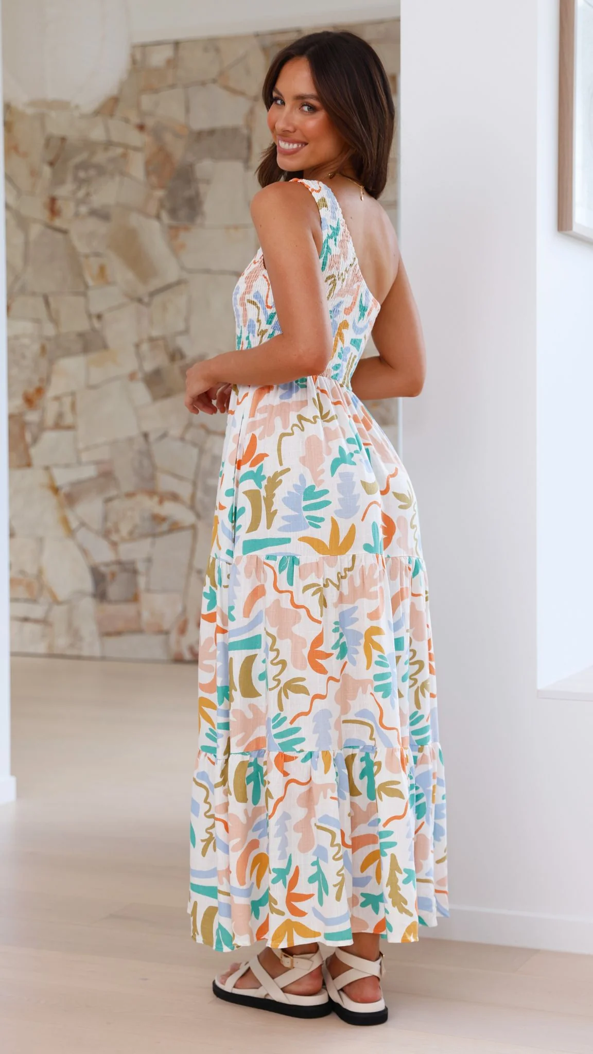 Jaci Midi Dress - Tierra Print - necksoother