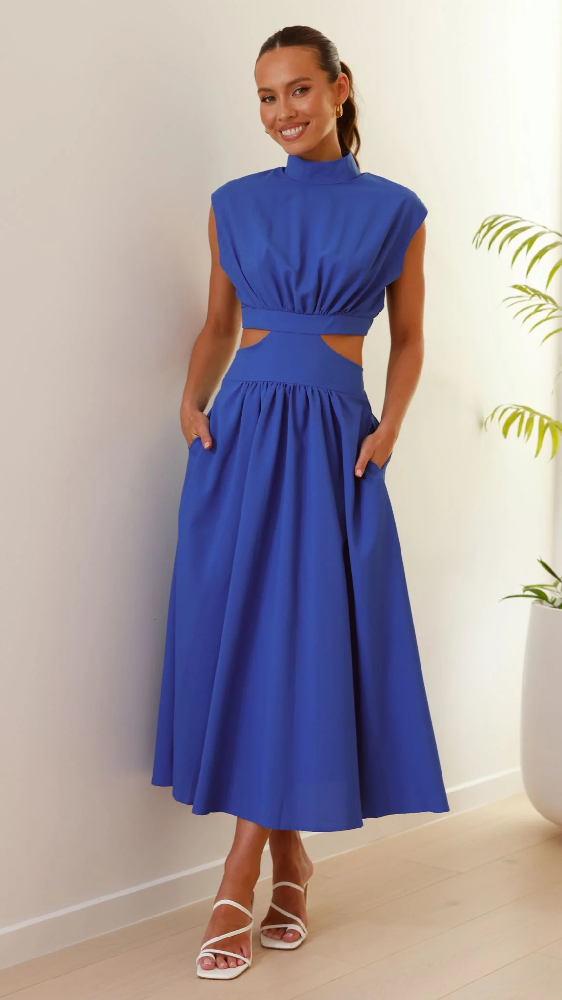 Maddison Midi Dress - Blue - necksoother