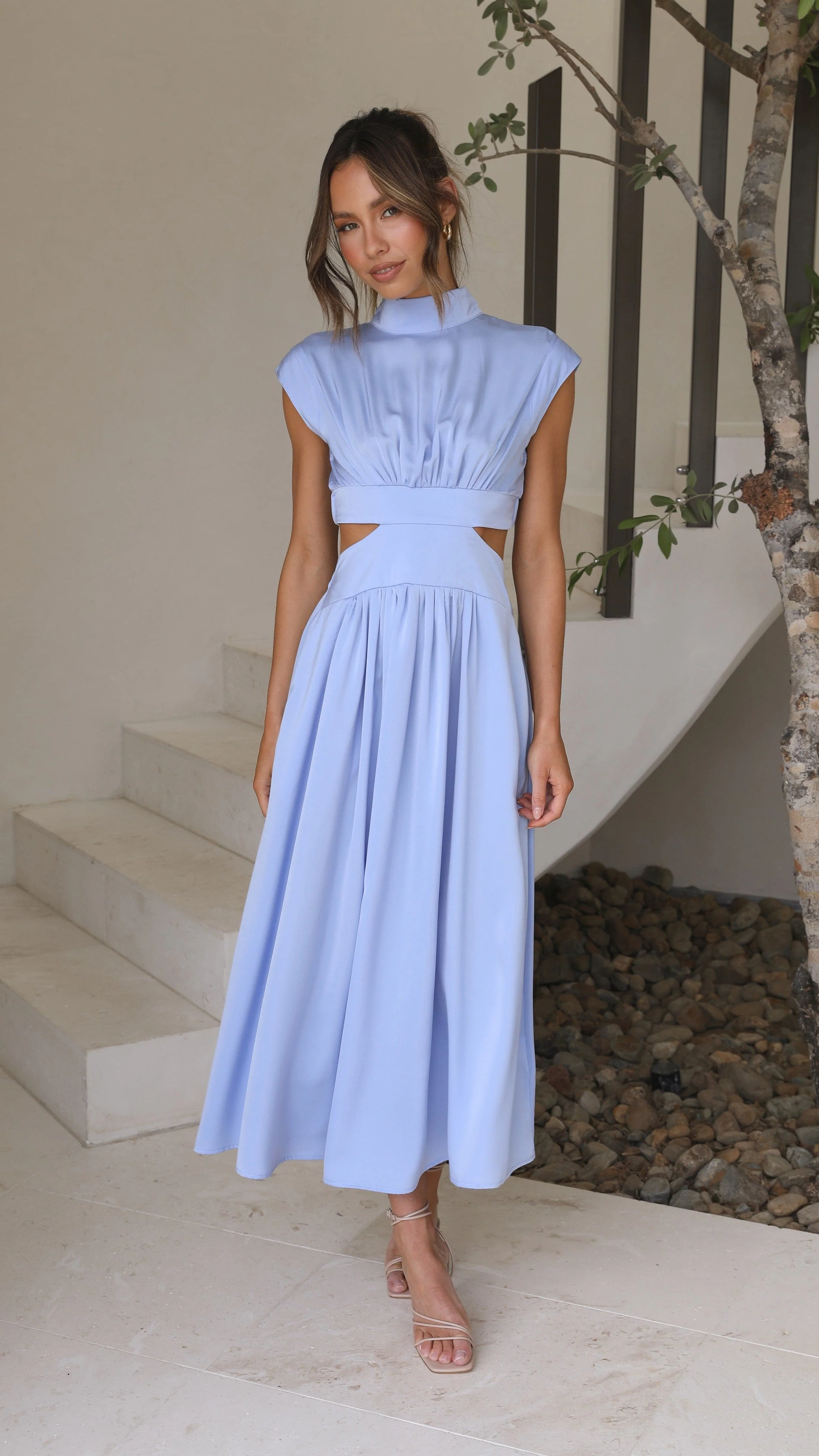 Cindie Midi Dress - Blue - necksoother