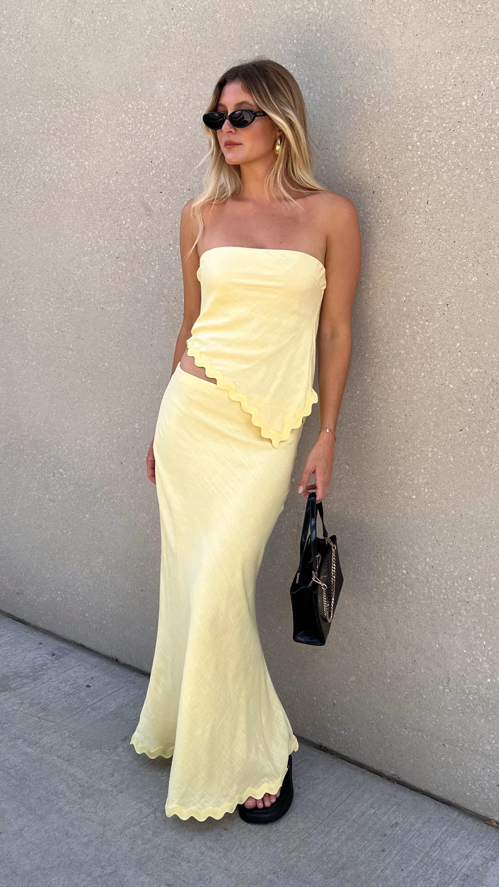Solara Maxi Skirt - Yellow - necksoother