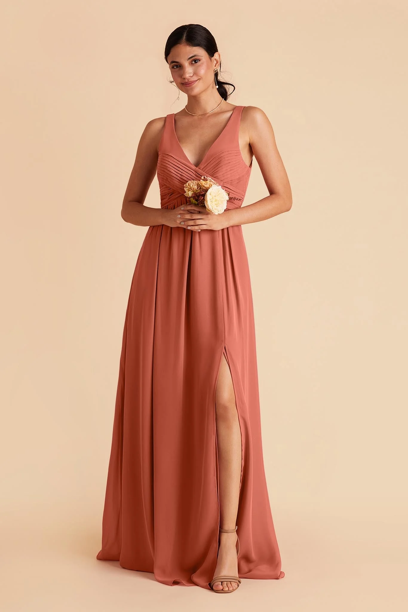 Laurie Empire Dress - Terracotta - necksoother