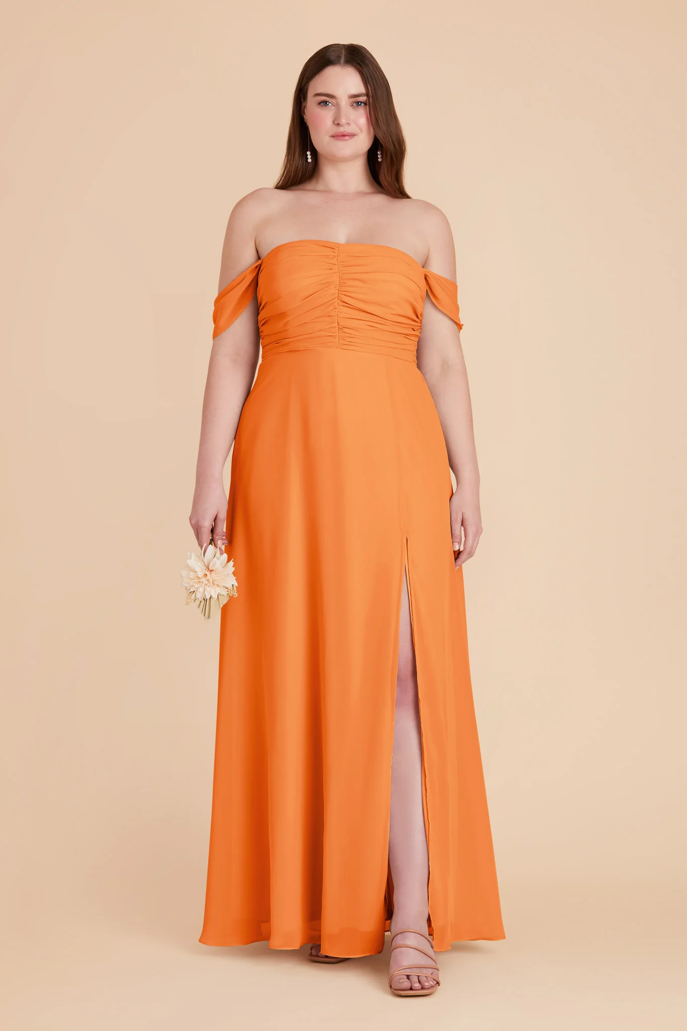 Cara Chiffon Dress - Apricot - necksoother