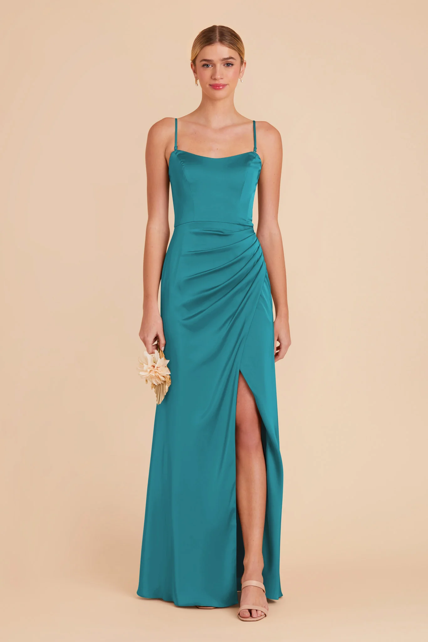 Anne Matte Satin Dress - Teal - necksoother
